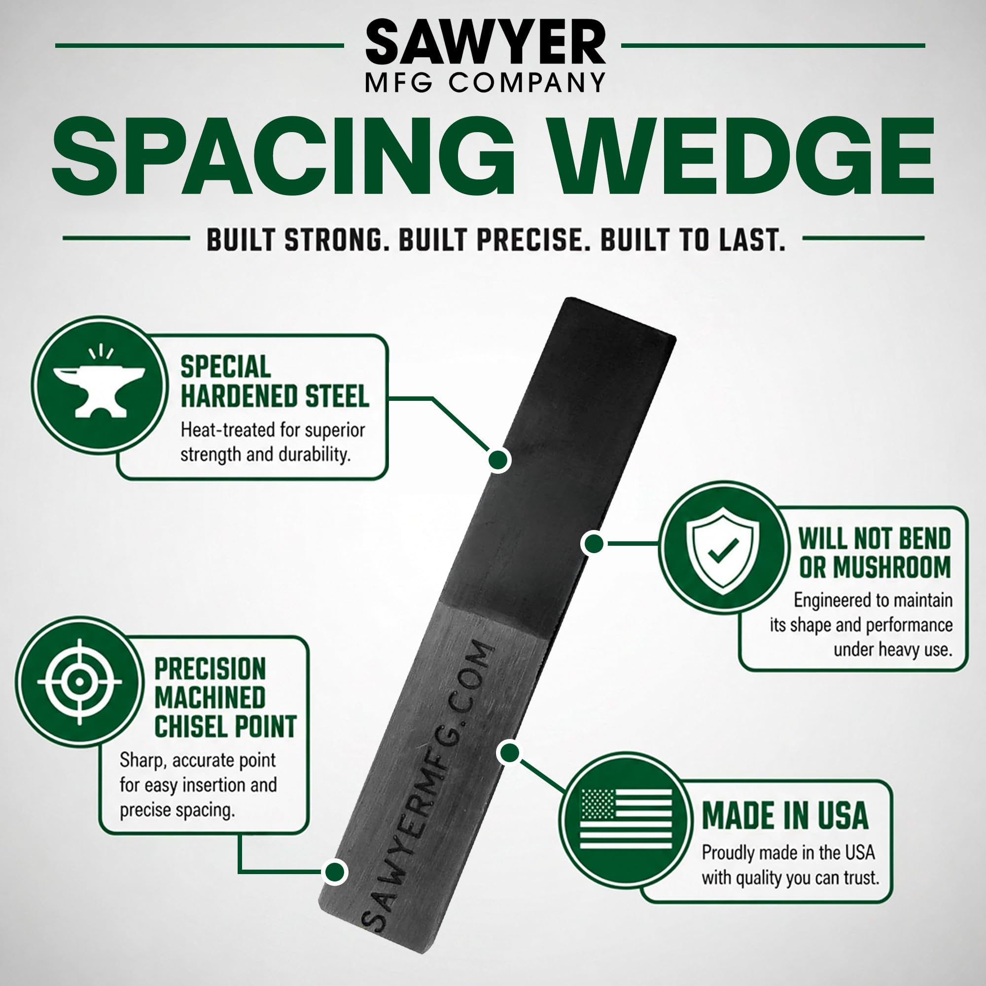 Sawyer Mfg Company 4" Welding Wedge – Precision Steel for Pipe Fitting and Metalwork for Accurate Gap Adjustment, Ideal for Pipefitters, TIG, Ironworkers, Gutter Installation and Metal Spacers – Small