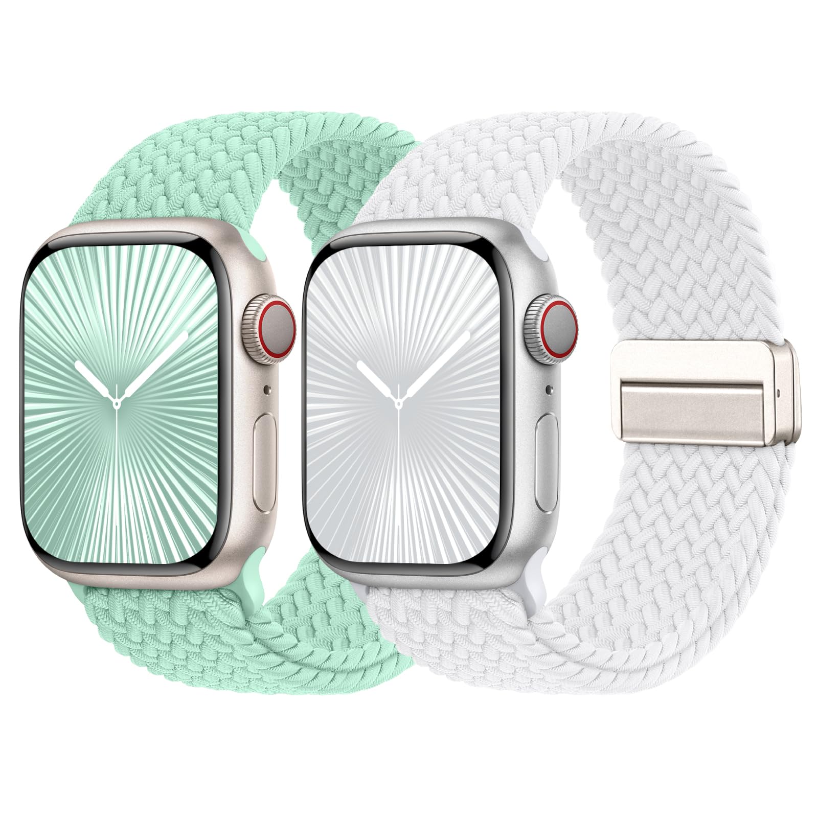 Braided Stretchy Bands with Magnetic Clasp Compatible for Apple Watch Band 38mm 40mm 41mm 42mm 44mm 45mm 46mm 49mm Women Men, Nylon Sport Solo Loop for iWatch Series 11 10 9 8 7 6 5 4 3 Ultra 3 2 1 SE