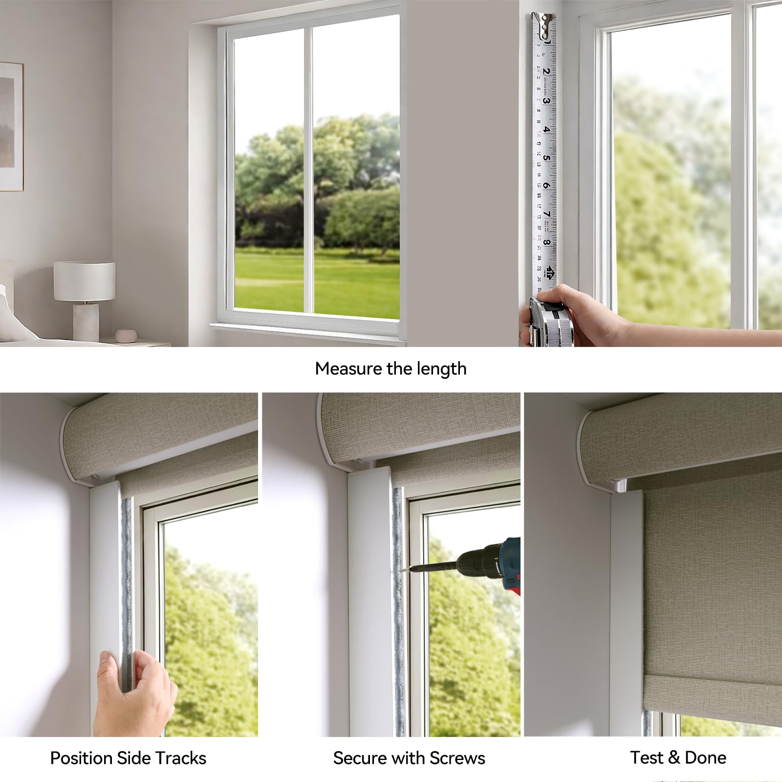 ZSTARR PVC Light Blockers Blackout Light Blockers Side Tracks for Window Shades Blinds Side Tracks for Blackout Shades Easy to Install Light Blocking Strips for Bedroom (Black, 58",2Pcs)