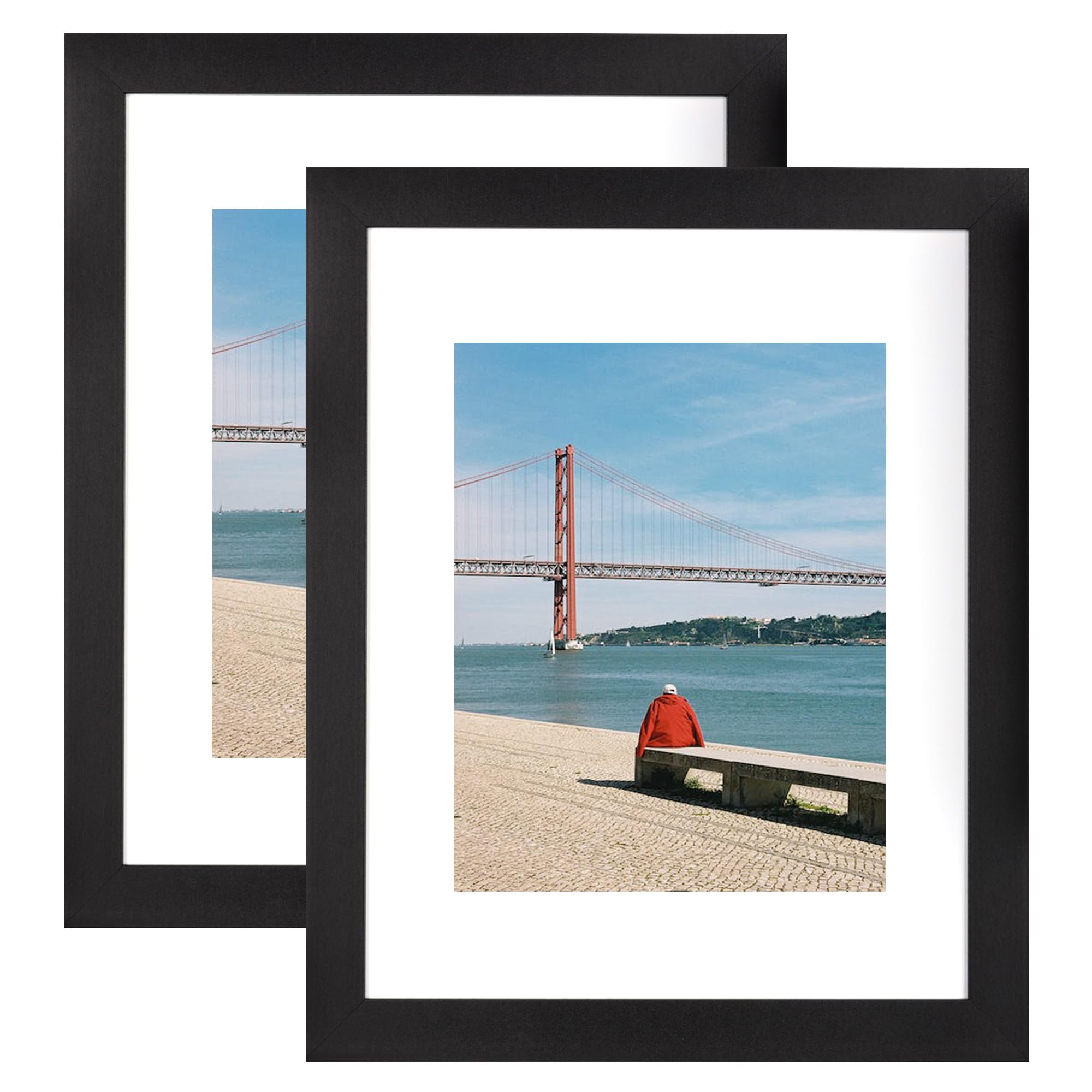 5x7 Picture Frame Gold, Display 5x7 without Mat or 4x6 with Mat, Wall Gallery Photo Frames