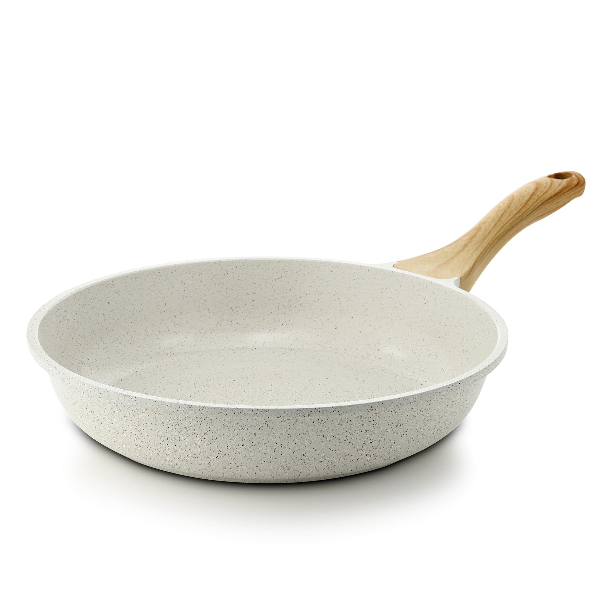 SENSARTE Nonstick Ceramic Frying Pan 8-Inch, Healthy Non Toxic Skillet, Induction Compatible Omelet Pan with Heat Resistant Handle, PFAS-Free, Cream White