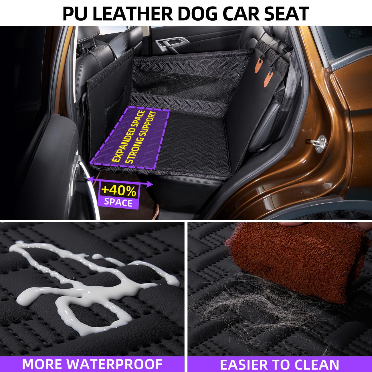 TKYZ Medium Dog Car Seat,Back Seat Extender for Dogs,Waterproof Large Dog Seat Cover for Backseat, Pet Bed for Car Hammock(Black-s)