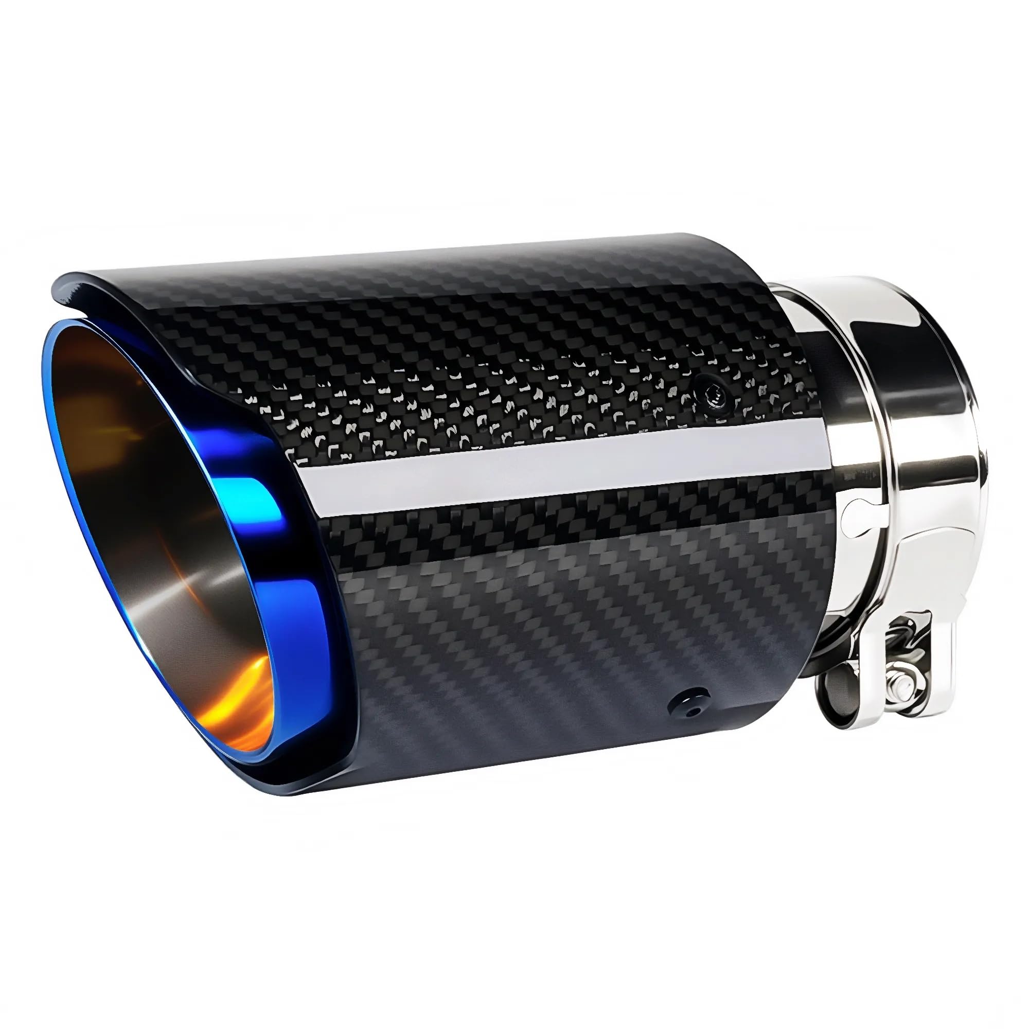 2"Inlet 3"Outlet Car Exhaust Tips Carbon Fiber Tailpipe Exhaust Pipe Tail Throat Tail Pipe Burnt Need Height>3.5 Inch Widht>3.5 Inch