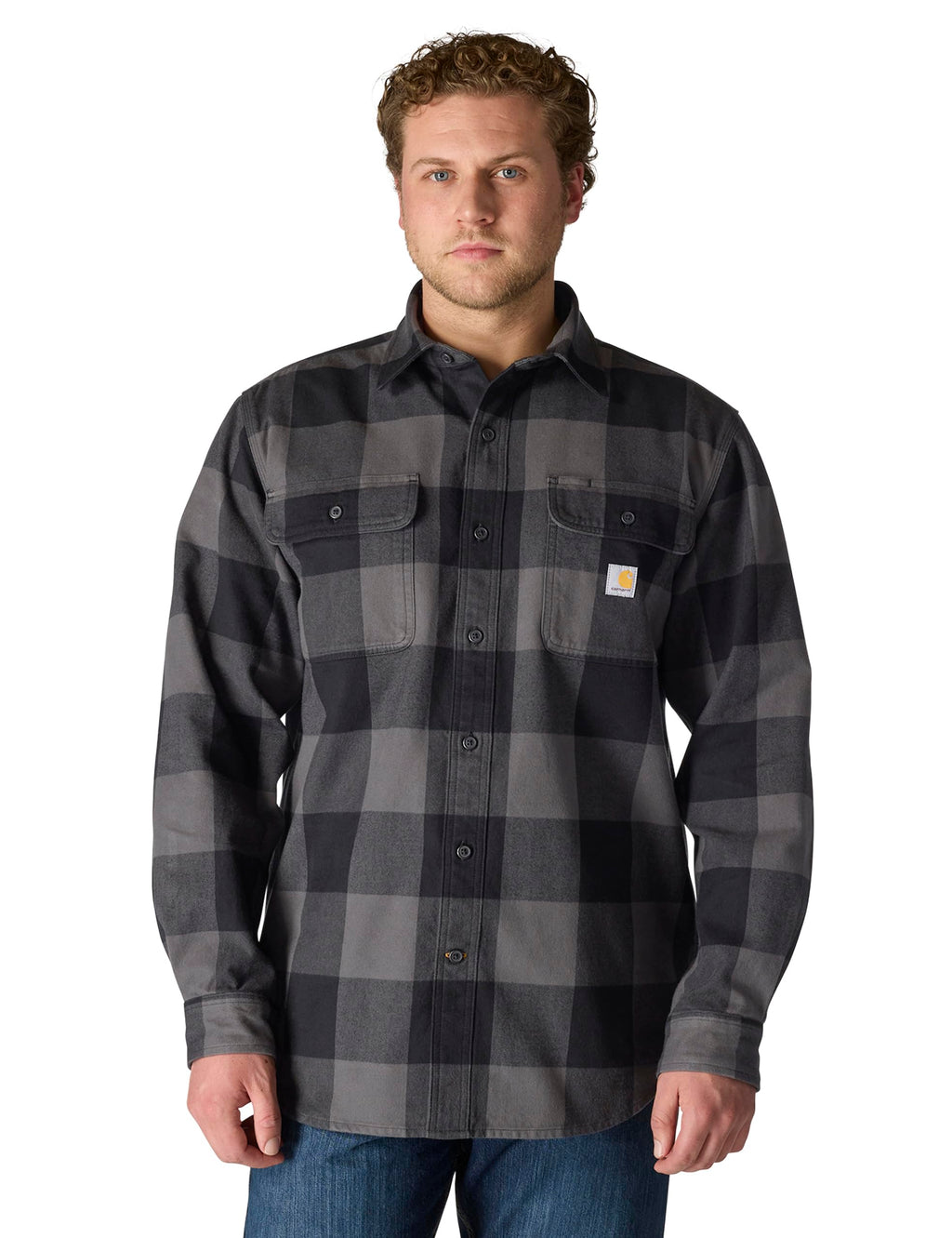 Carhartt Men's Loose Fit Heavyweight Flannel Long-Sleeve Plaid Shirt