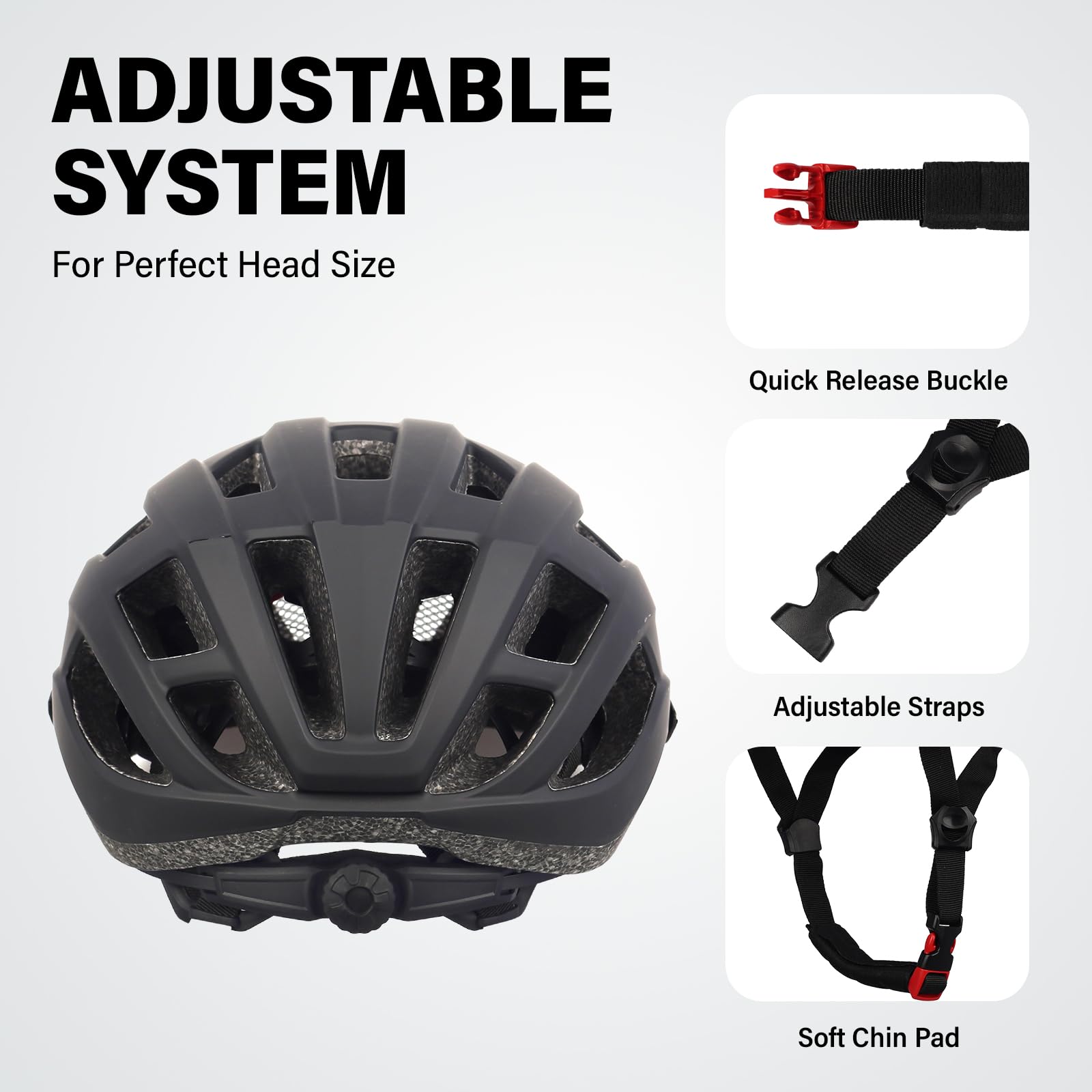 Youth Adult Road Bike Helmet, Men Women Adjustable Mountain Bicycle Helmet with Detachable Visor, 2 Sizes for Age 8-14+ Youth, Kids, Adult