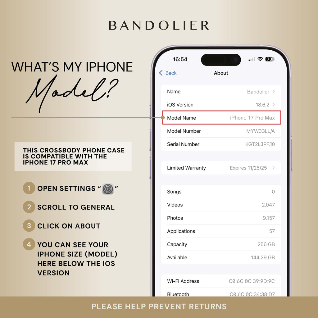 Bandolier Emma Crossbody Wallet Phone Case for iPhone 15 Pro Max. 100% Genuine Pebble Leather. Adjustable & Removable Crossbody Strap. Card Holder with Snap Closure. Black with Gold Hardware