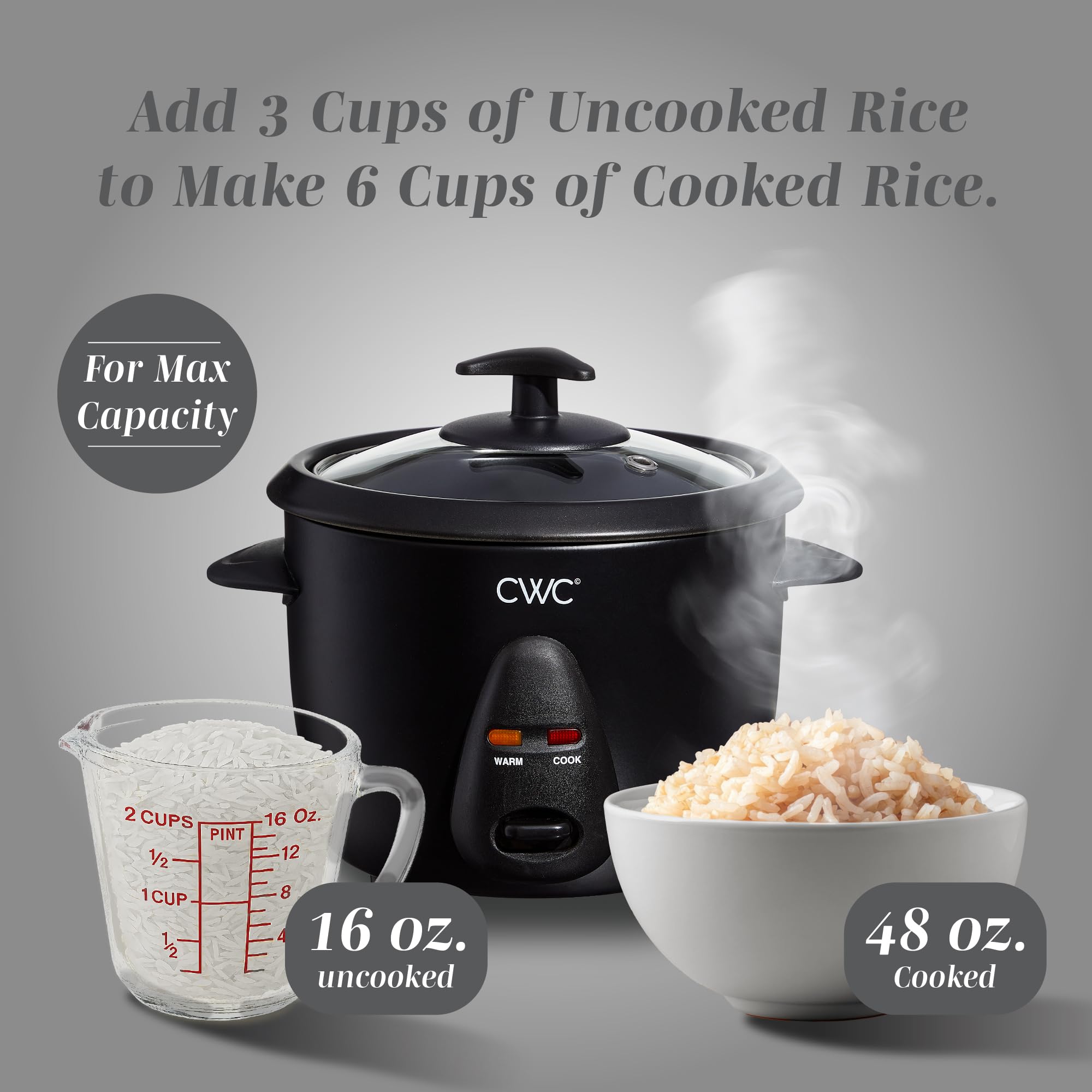 COOK WITH COLOR 6 Cup Rice Cooker 300W - Effortless Cooking and Perfectly, Cooks 3 Cups of Raw Rice for 6 Cups of Cooked Rice, Floral Blue