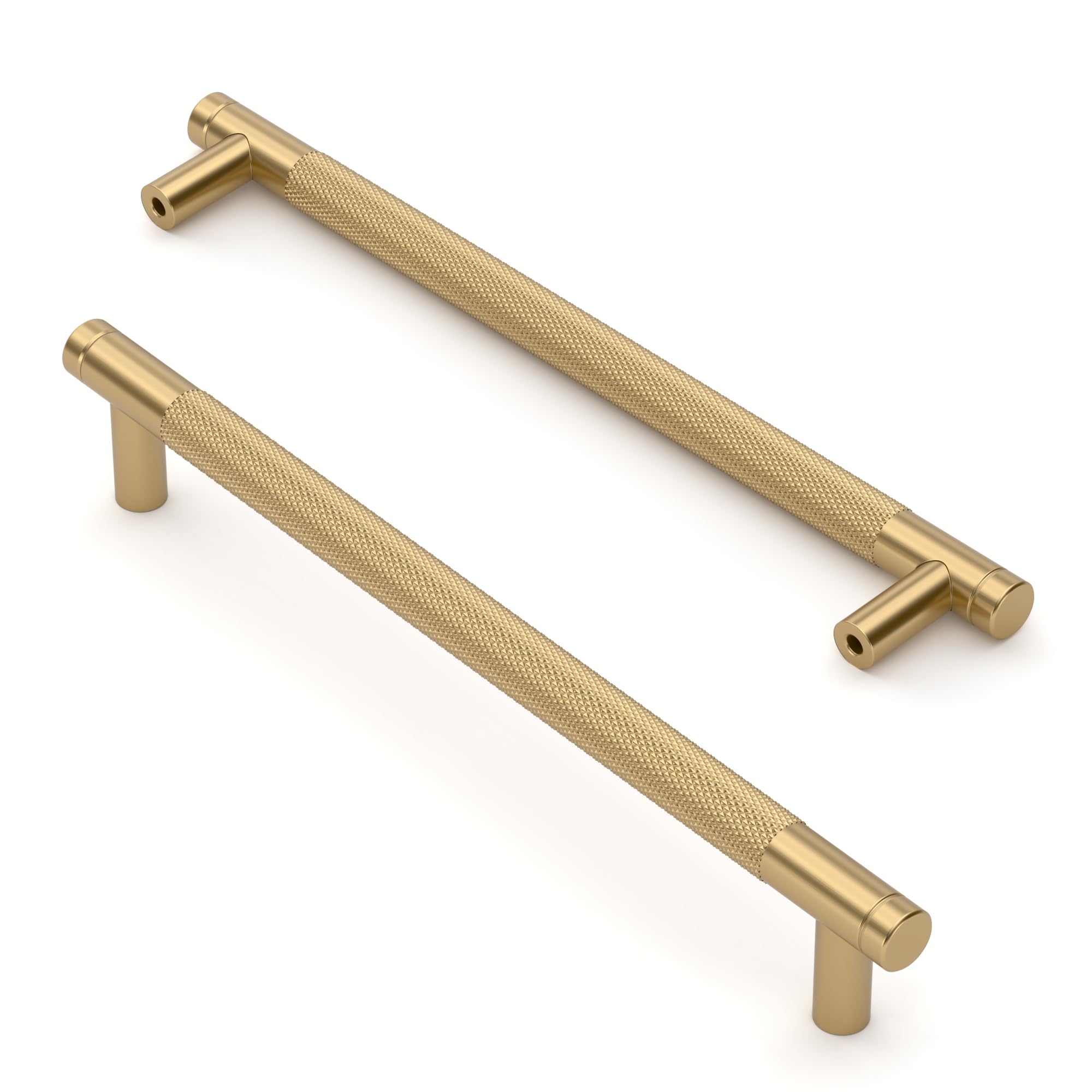 Asidrama 10 Pack 3 Inch(76mm) Matte Black and Champagne Bronze Cabinet Pulls Knurled Cabinet Handles Cupboard Handles Kitchen Cabinet Hardware for Cupboard Drawer Pulls