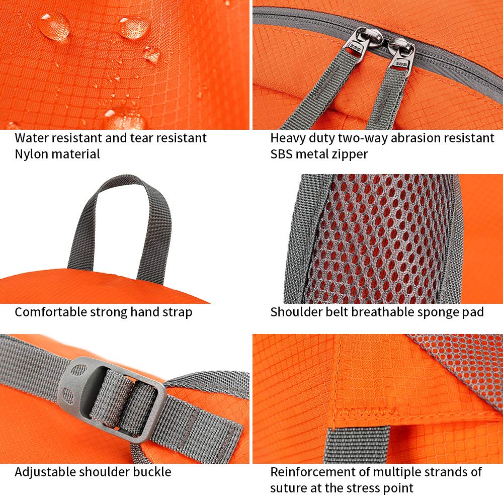 FENGDONG 35L Lightweight Foldable Waterproof Packable Travel Small Hiking Backpack Daypack for men women