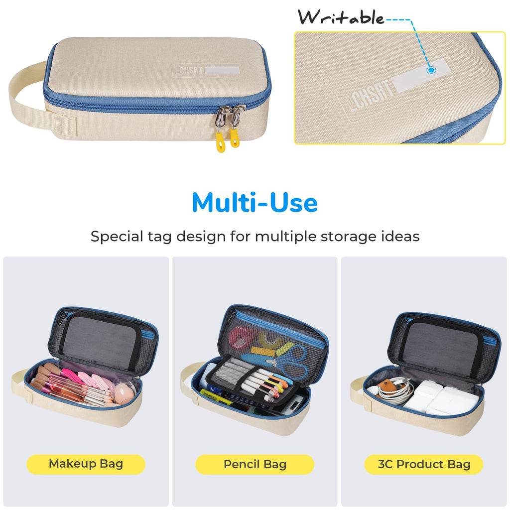 ECHSRT Large Pencil Case, Aesthetic Pen Pouch with Big Capacity, Minimalist Portable Stationery Bag with Handle for Office Organizer Aesthetic Pencil Cases