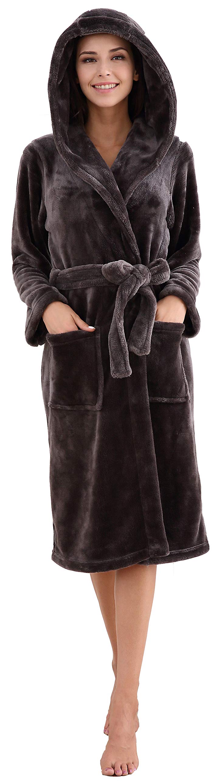Richie House Women's Plush Soft Warm Fleece Bathrobe Robe RH1591