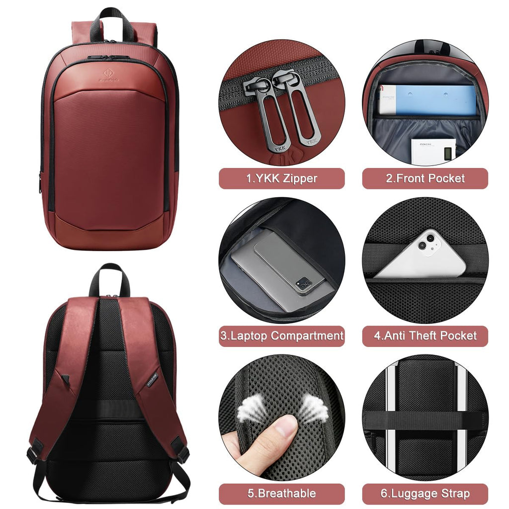 hk Business Backpack for Men 15.6 Inch,Slim & Expandable Waterproof Travel Laptop Backpack, Anti-Theft Lightweight Work Computer Bag, College Laptop Backpacks Gifts for Men Women-Black
