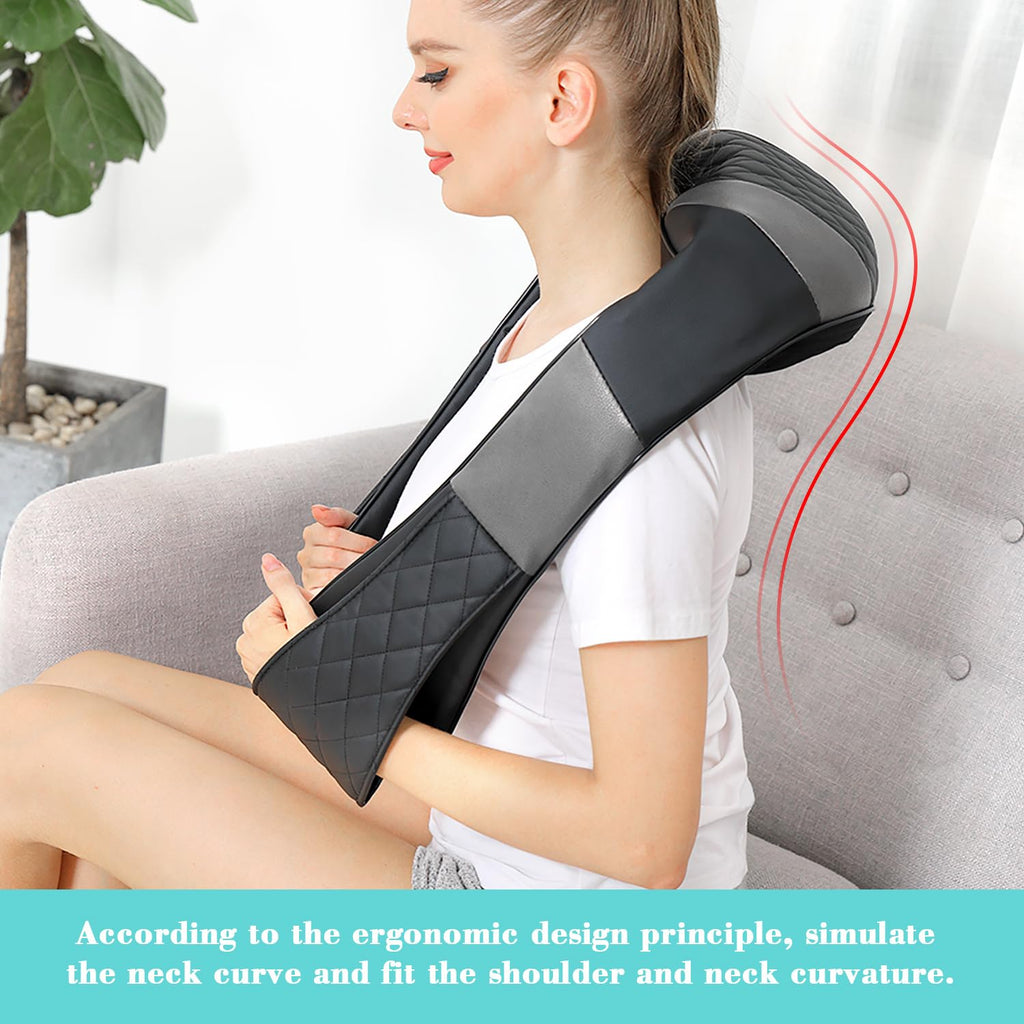 Shiatsu Neck and Back Massager with Heat, Electric Deep Tissue 4D Kneading Massage Pillow for Shoulder, Leg, Body Muscle Pain Relief - Best Gifts for Women Men Mom Dad
