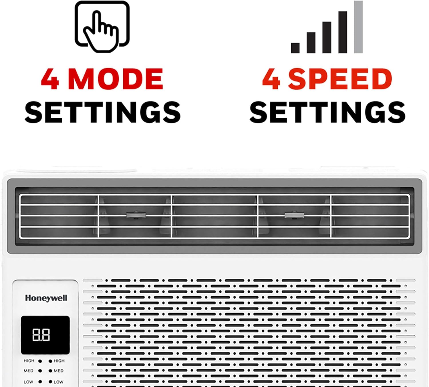 Honeywell 6,000 BTU Digital Window Air Conditioner, Remote, 4 Modes, Eco, 250 sq ft Coverage