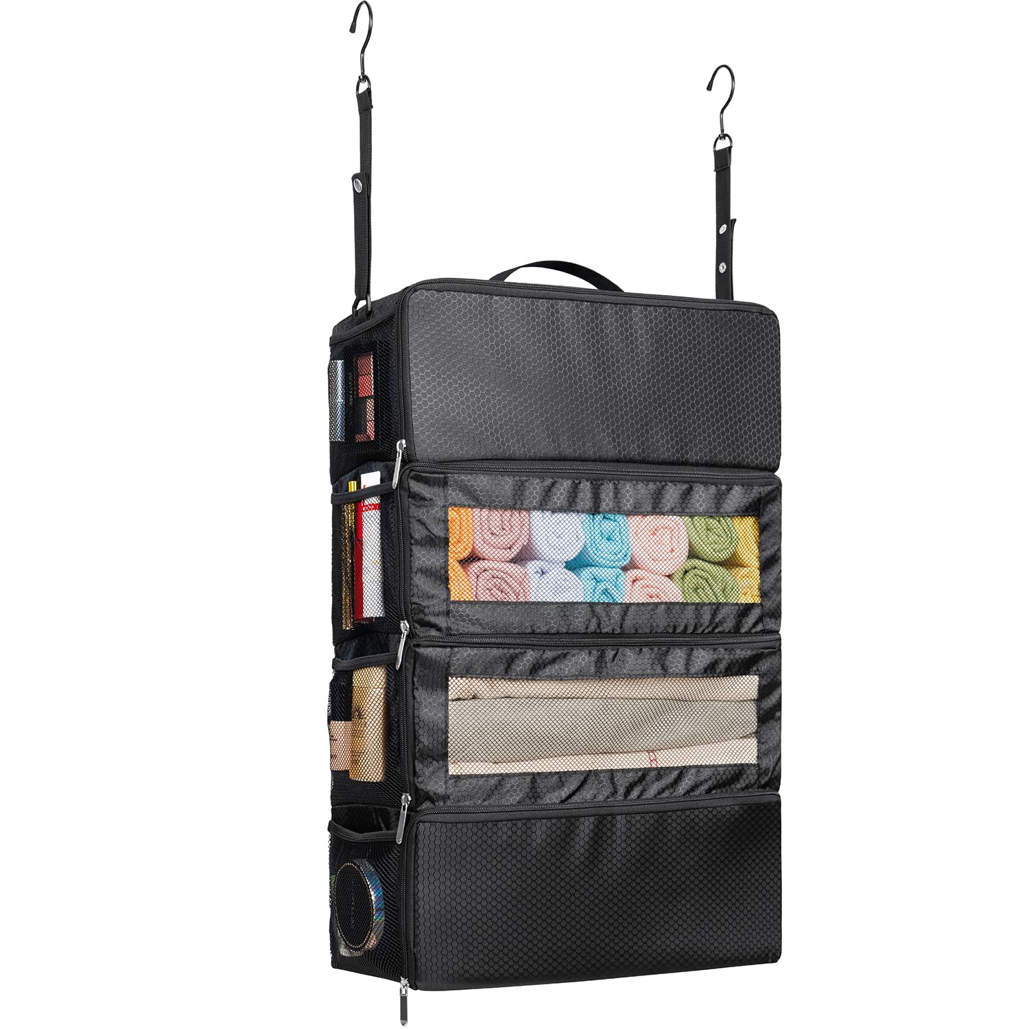 Suitcase Organizer, Travel Luggage Organizer Hanging Shelves Packing Cube Closet/Collapsible Portable Travel Organizer for Carry-on