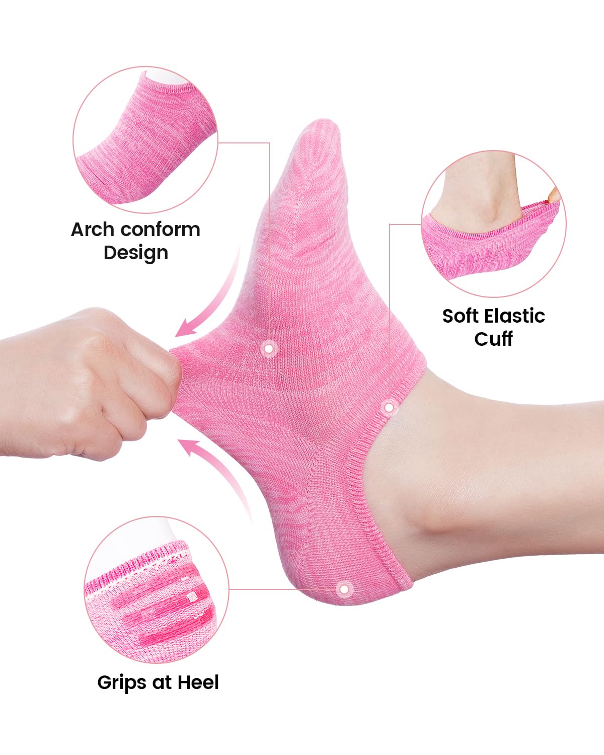 IDEGG No Show Socks Women 10 Pairs Low Cut Anti-Slid Novelty Athletic Casual Invisible Liner Socks