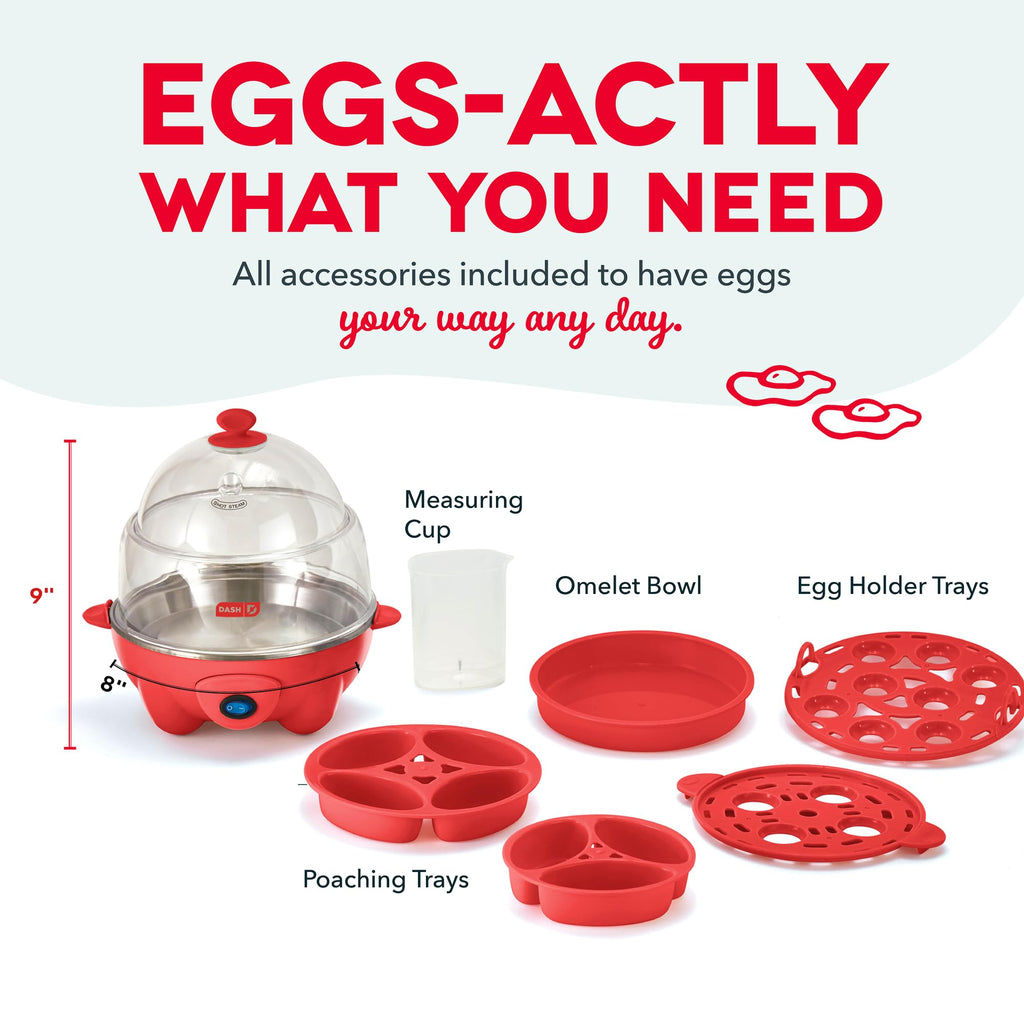 Dash Deluxe Egg Cooker - Boiler, Poacher & Steamer - Includes Measuring & Recipe Guide - Dishwasher Safe - BPA Free - Holds 12 Eggs, Aqua
