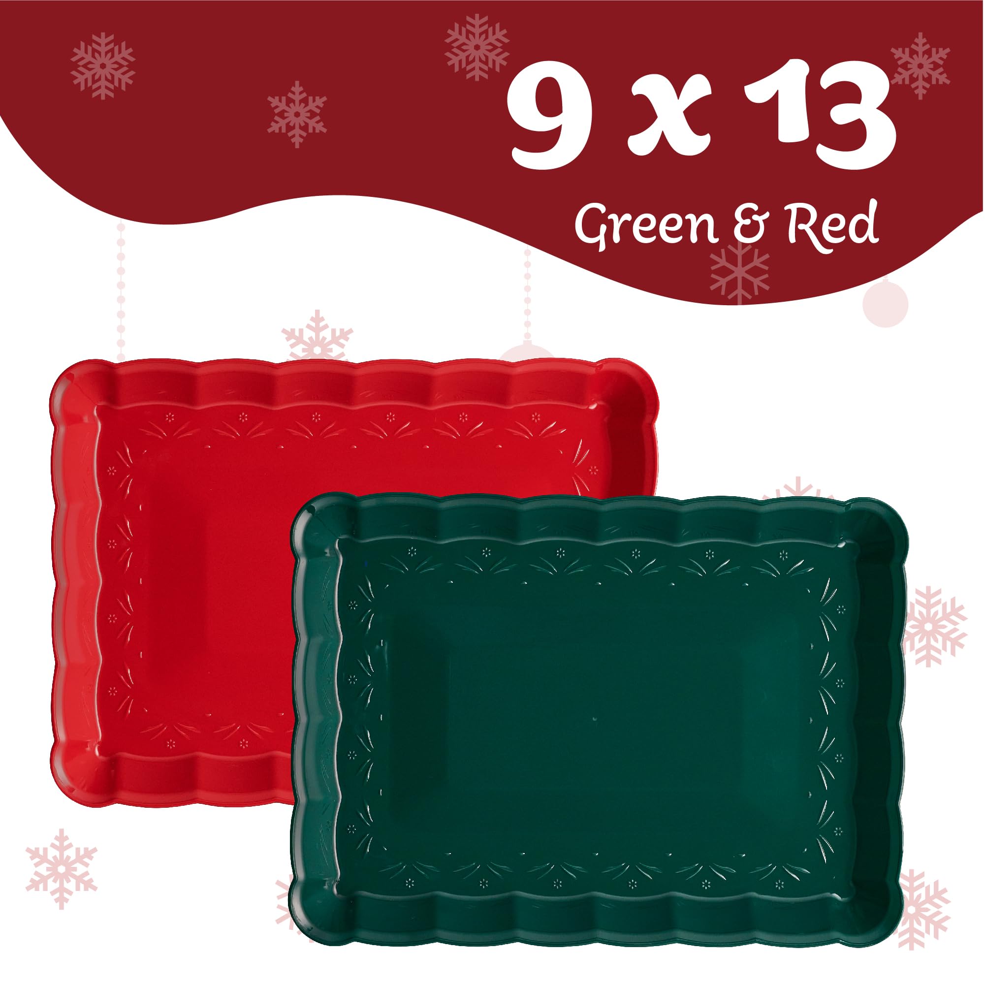 Plasticpro Plastic Serving Trays - Serving Platters Rectangle 9X13 Disposable Party Dish 4 Black Trays