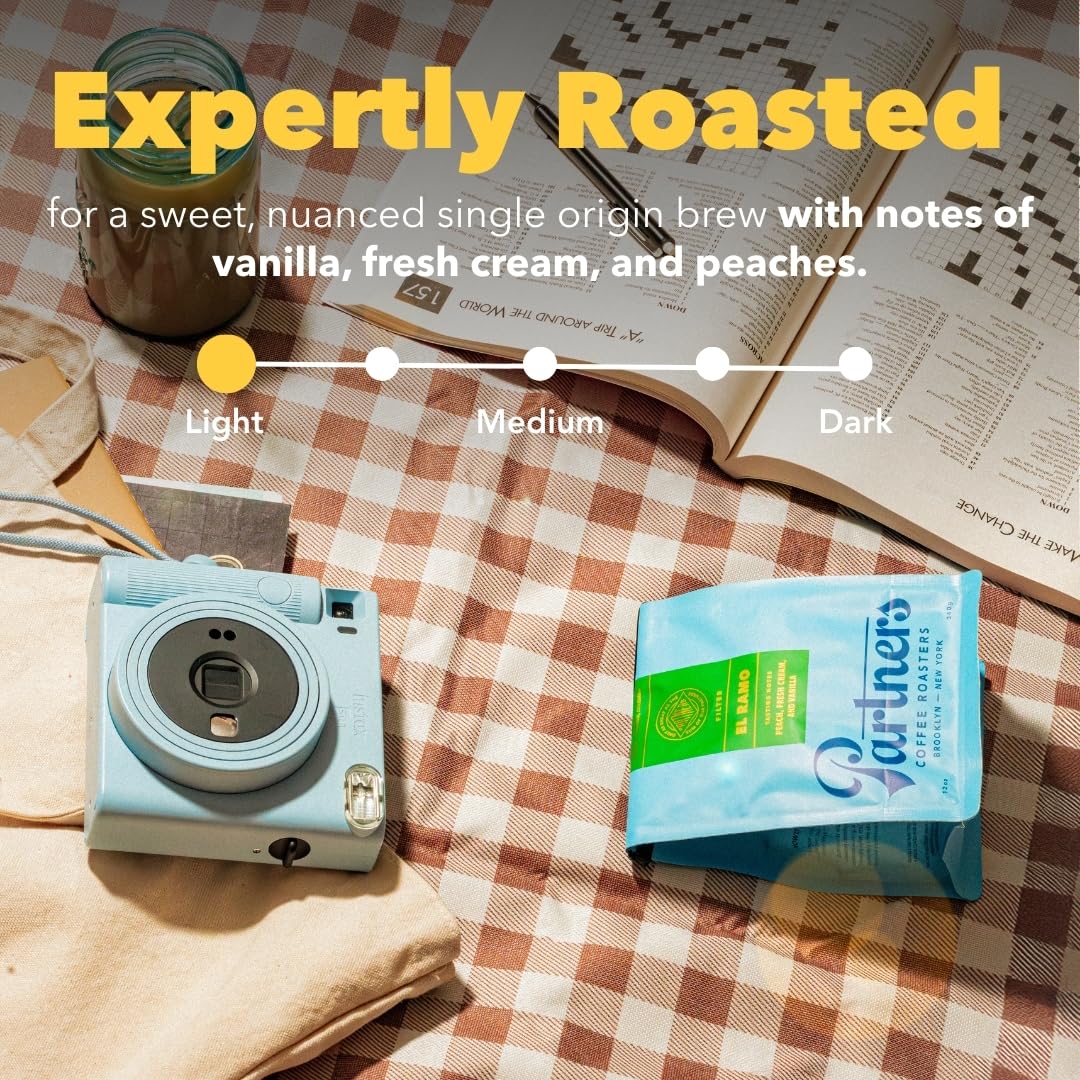 PARTNERS COFFEE ROASTERS - Whole Bean Coffee (Bedford - Espresso, Medium Roast) 12oz - Fruity, Complex, Espresso - Whole Coffee Beans - Lab Tested for Mycotoxins & Heavy Metals - Hand Roasted in NYC