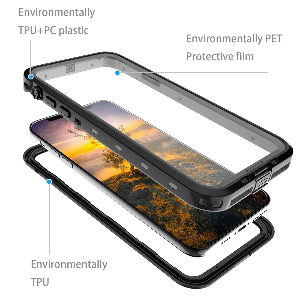 iPhone 13 Pro Case, Waterproof & Shockproof Phone Case, Full Protection, IP68, 6.1 Inch, Black