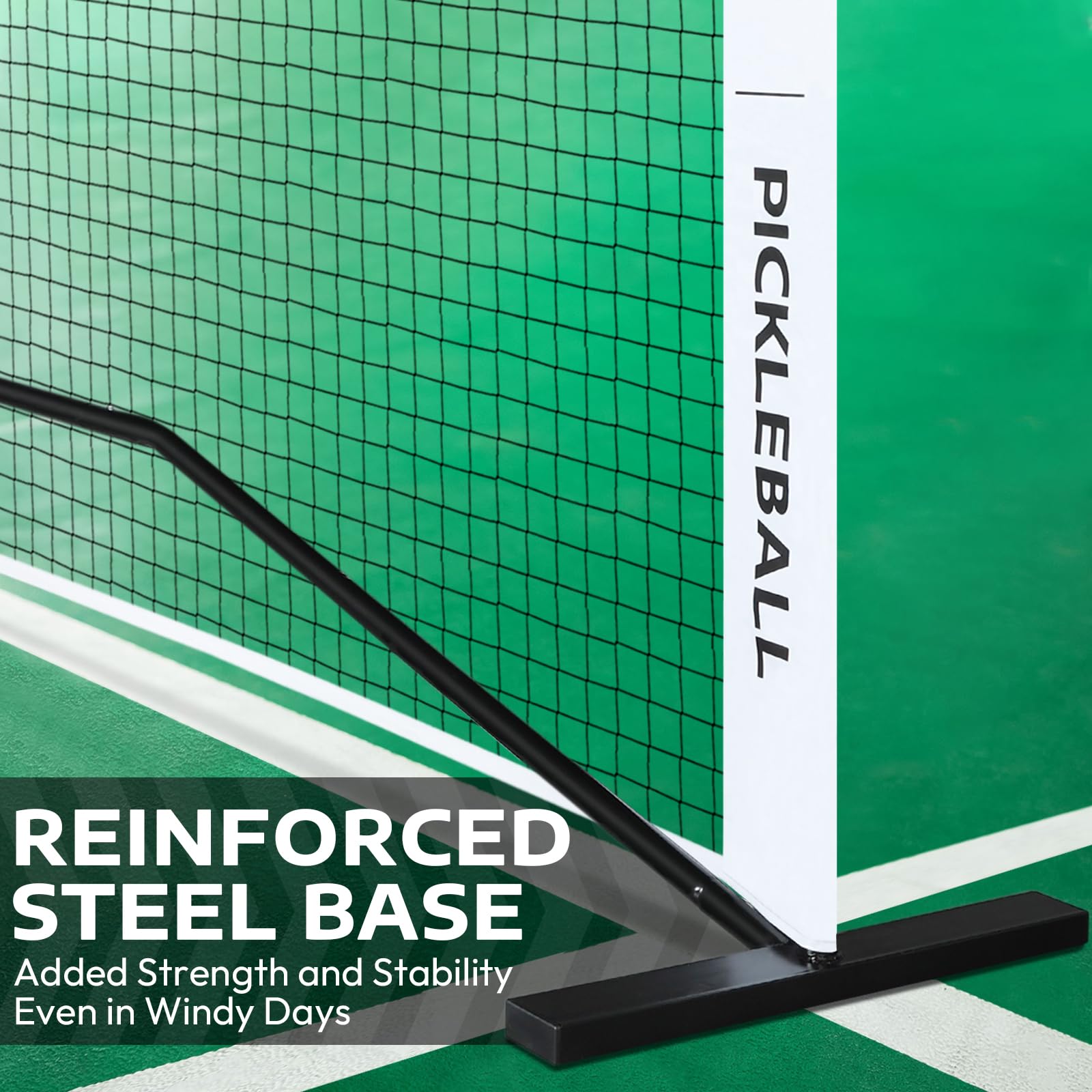 A11N SPORTS Designed for All Weather Conditions with Steady Metal Frame and Strong PE Net, Regulation Size Net with Carrying Bag- 22’ Wide x 36” Tall, Indoor/Outdoor Use