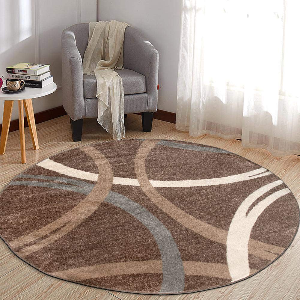 Rugshop Modern Wavy Circles Design Accent Rug, Carpet with Jute Backing for Entryway, Kitchen, or Pet Area, Black, 2' x 3'