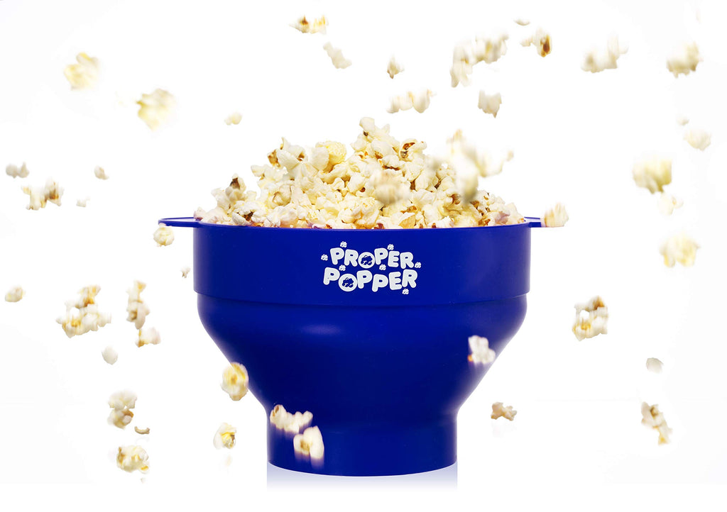 The Original Proper Popper Microwave Popcorn Popper, Silicone Popcorn Maker, Collapsible Bowl BPA Free & Dishwasher Safe - (Aqua)