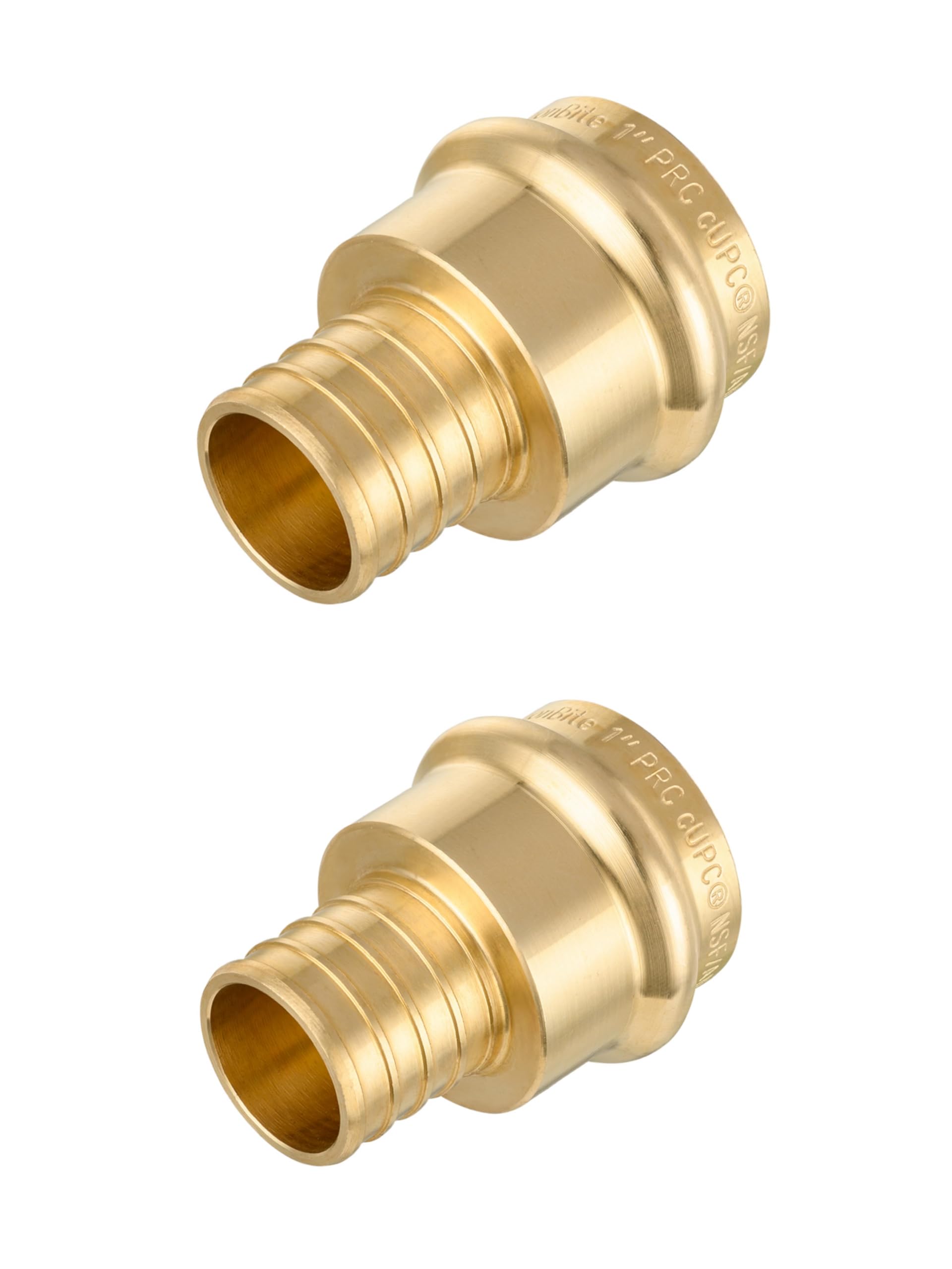 (Pack of 2) EFIELD 1" Copper Press X 1" PEX Crimp Coupling Brass Adapters For Copper and Pex Pipe Connection,(PEX1807388-2PCS)