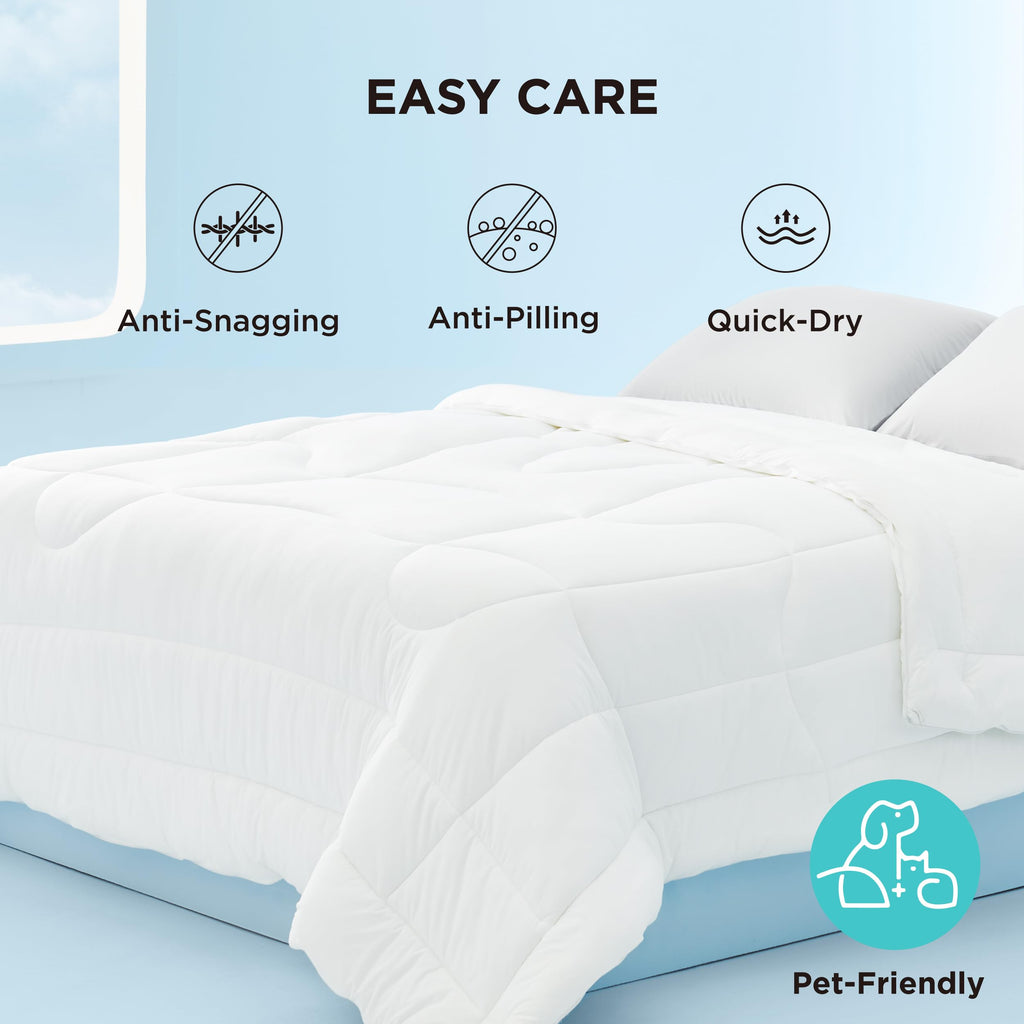 Bedsure Cooling Comforter King Size - Cooling Blankets for Hot Sleepers, Lightweight Comforter for Summer with Dual-Sided Cool Tech, Soft Breathable Cold Blanket for Sleeping, Grey, 102x90 Inches