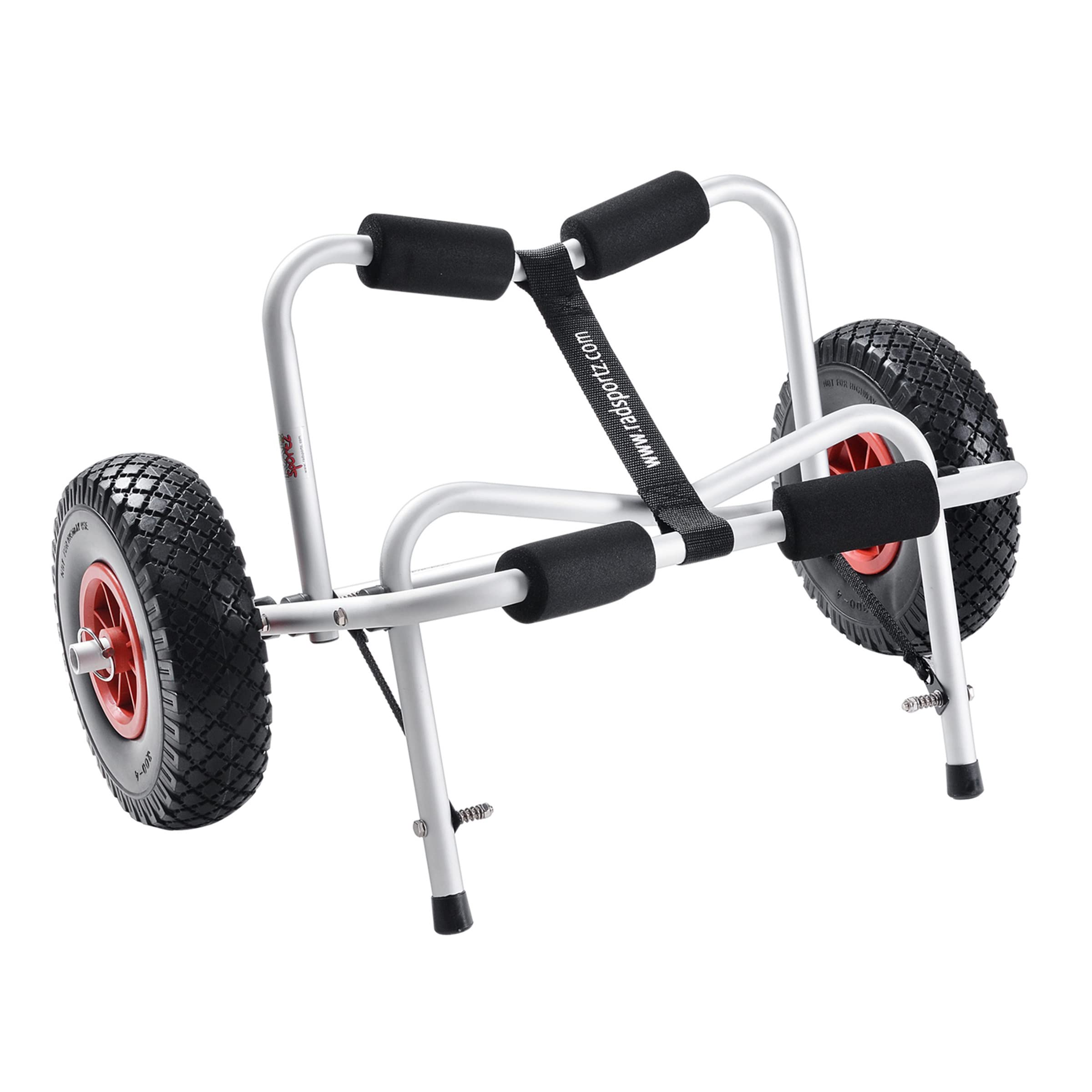 Kayak Cart - 140lb Capacity Canoe Dolly with Airless Tires, Aluminum Frame, and Straps for Small Watercraft - Kayak Accessories by RAD Sportz (Green)