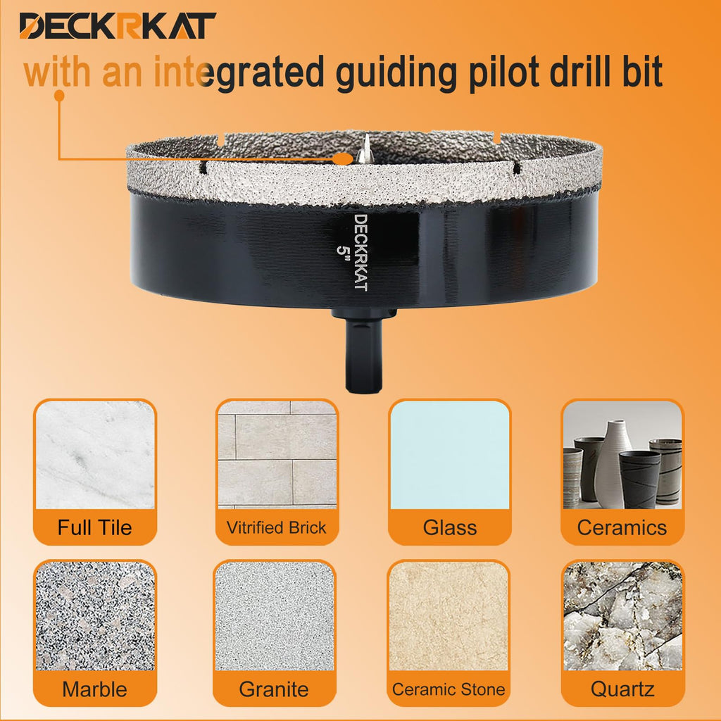 1 Inch Diamond Hole-Saw Bits with Pilot Drill Bit - 2pc 1" Diamond Tipped Tile Hole Saws with Guiding Bit Accurate Drilling for Porcelain Tile Ceramic Pottery Granite Stone Glass Bottles 25mm