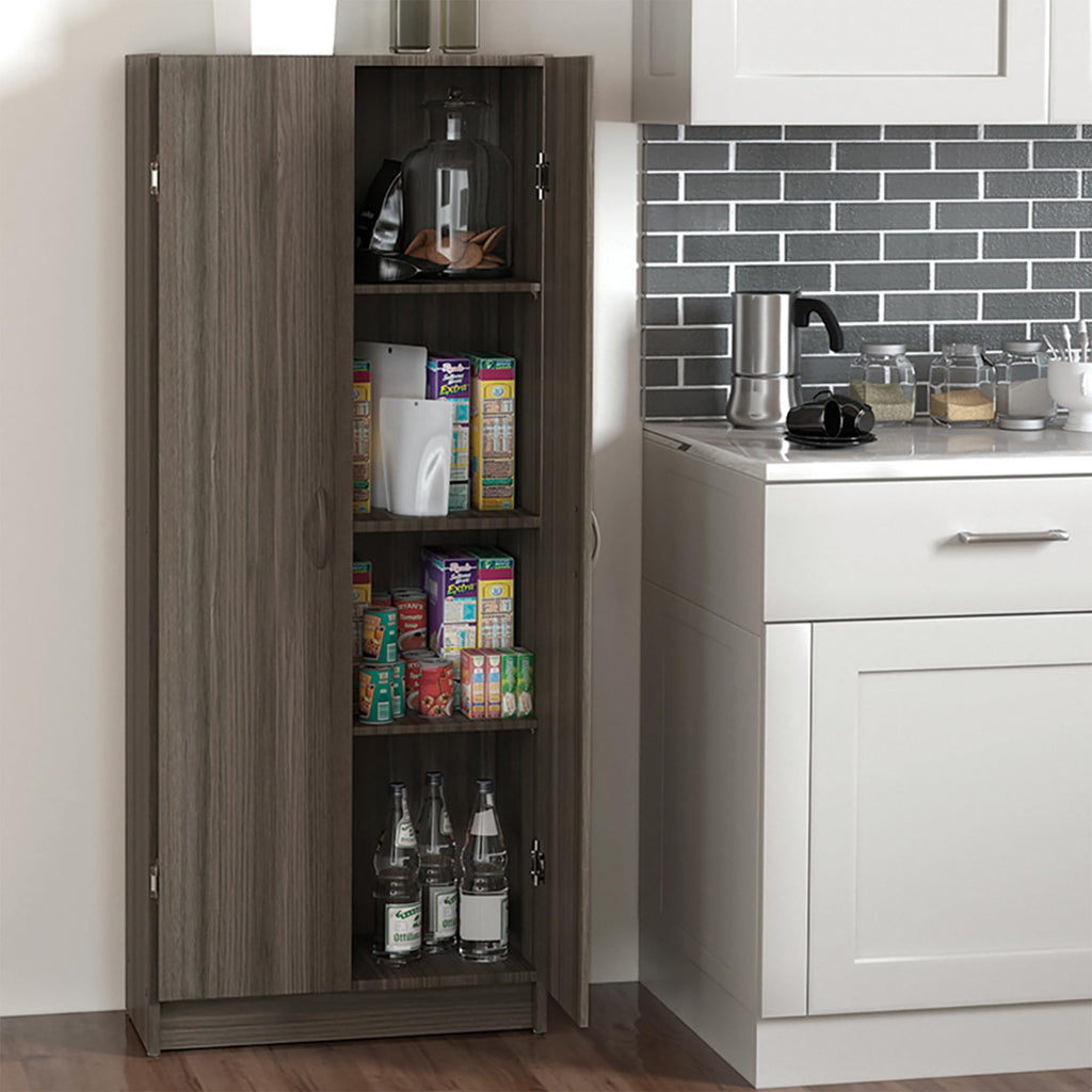 ClosetMaid Pantry Cabinet Cupboard with 2 Doors, Adjustable Shelves, Standing, Storage for Kitchen, Laundry or Utility Room, Natural Gray