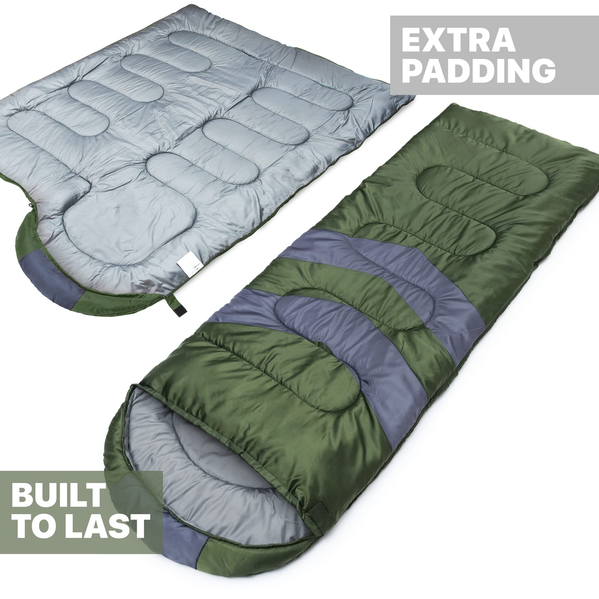 MalloMe Sleeping Bags for Adults Cold Weather & Warm - Backpacking Camping Sleeping Bag for Kids, Girls, Boys - Lightweight Camping Essentials Gear Accessories Hiking Sleep Must Haves Single & Double