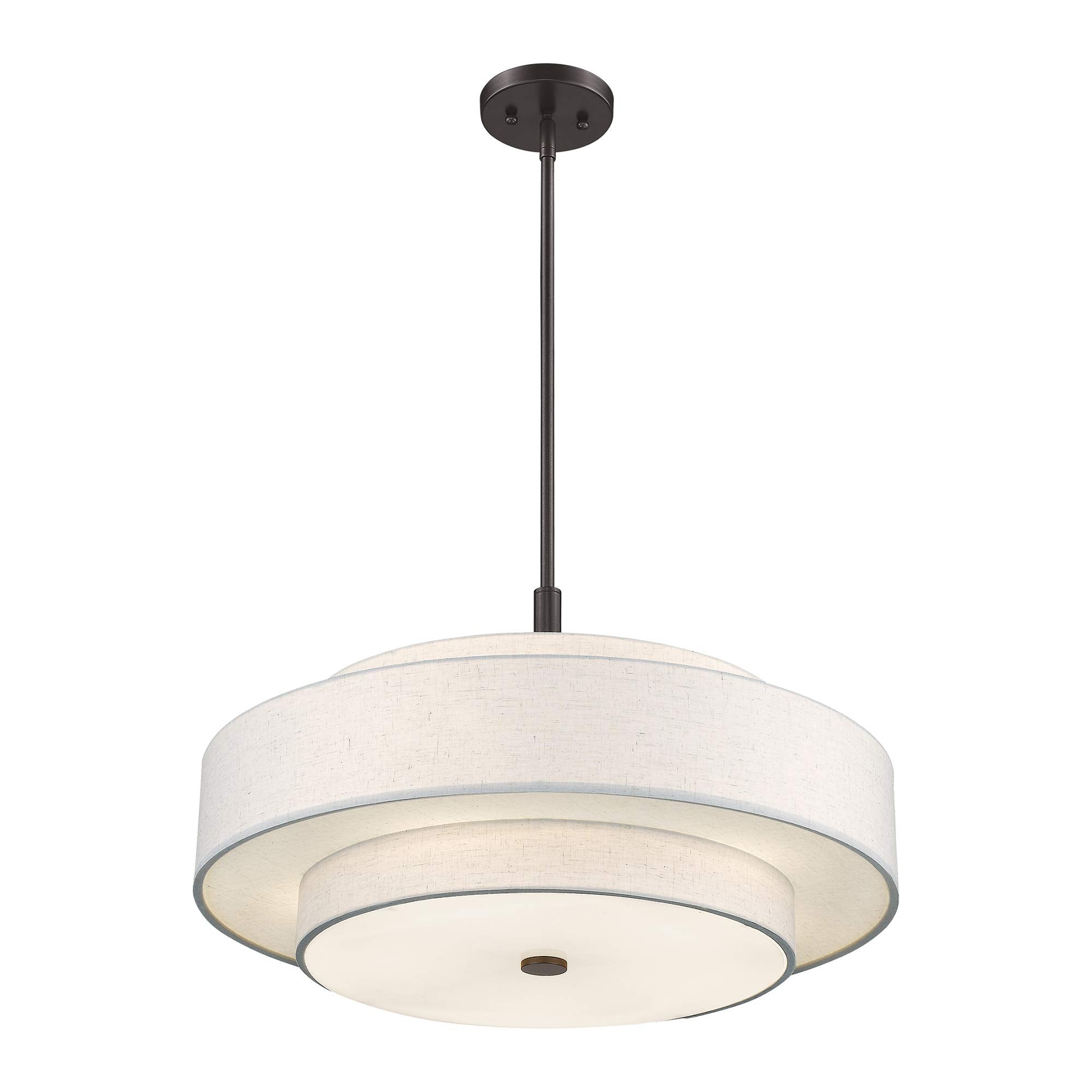 Livex Lighting Fabric Shade 52138-92 Meridian 5 Light English Bronze Pendant