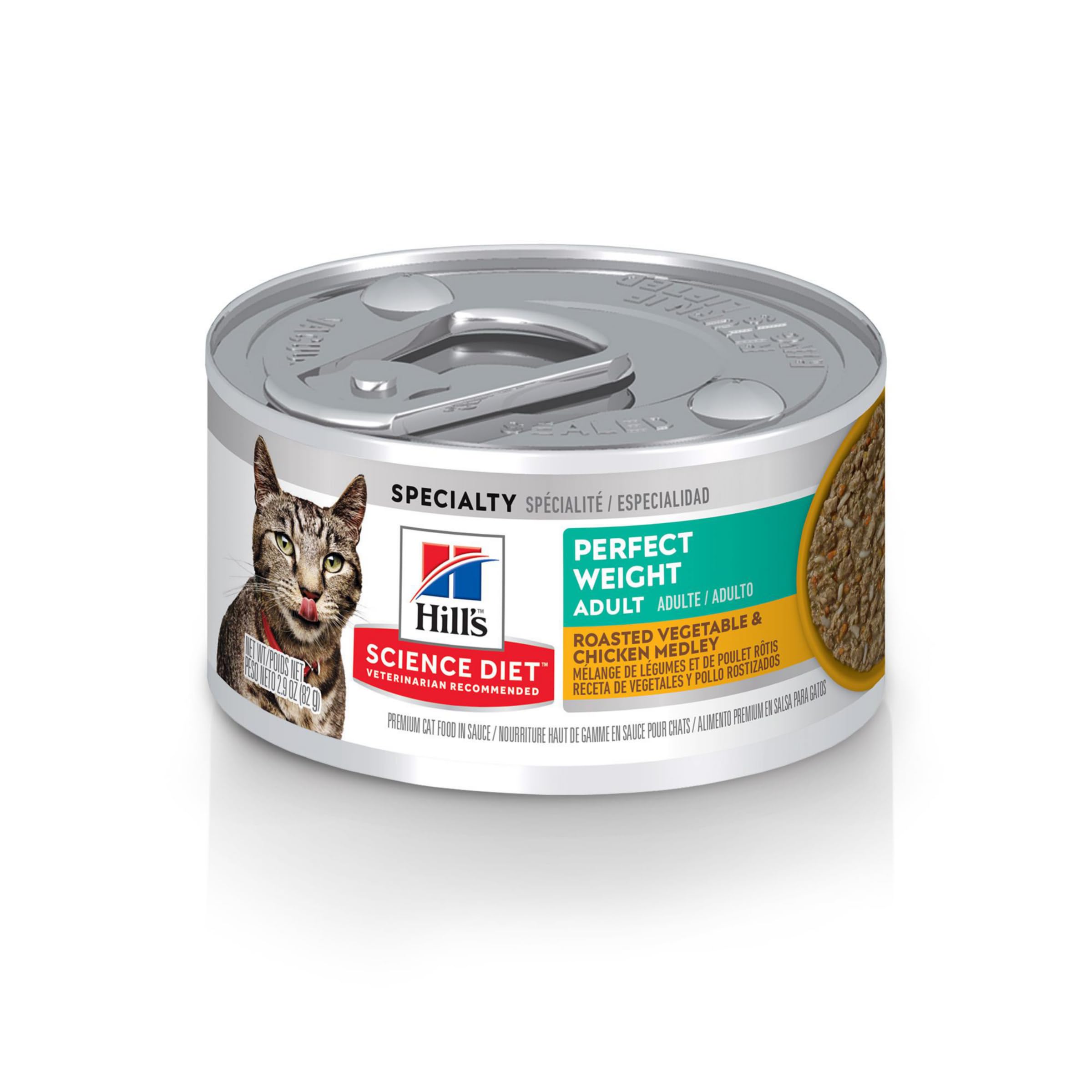 Hill's Science Diet Adult Perfect Weight Wet Cat Food, Roasted Vegetable & Chicken, 2.9 oz. Cans, 24-Pack