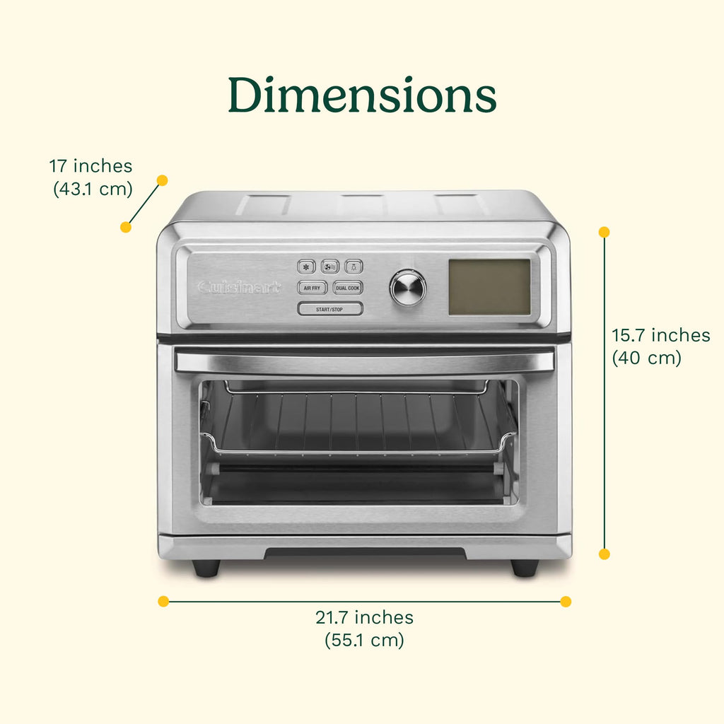 Cuisinart Air Fryer + Convection Toaster Oven, 8-1 Oven with Bake, Grill, Broil & Warm Options, Stainless Steel (TOA-70C)