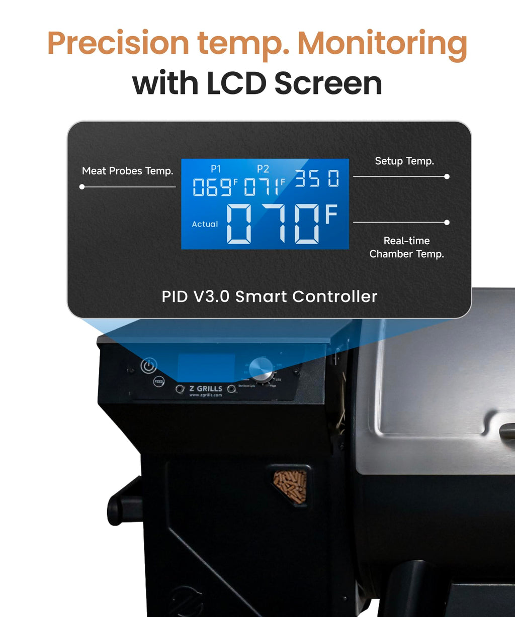Z GRILLS ZPG-200APro Portable Tabletop Wood Pellet Grill and Smoker, Digital Control, 8 in 1 BBQ Grill for Outdoor Kitchen, Backyard, 202 Sq Inches of Cooking (Black)