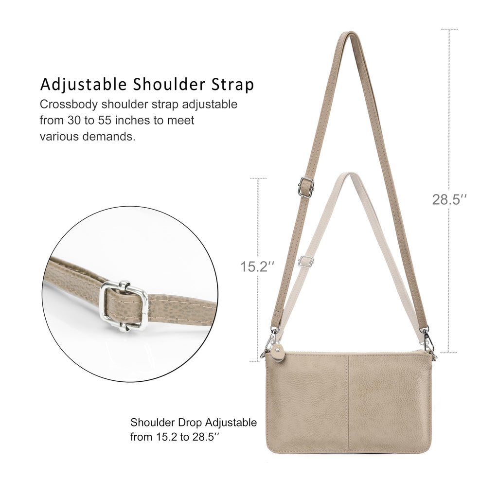 befen Genuine Leather Wristlet Clutch Wallet Purses Small Crossbody Bags for Women with RFID Blocking Card Slots