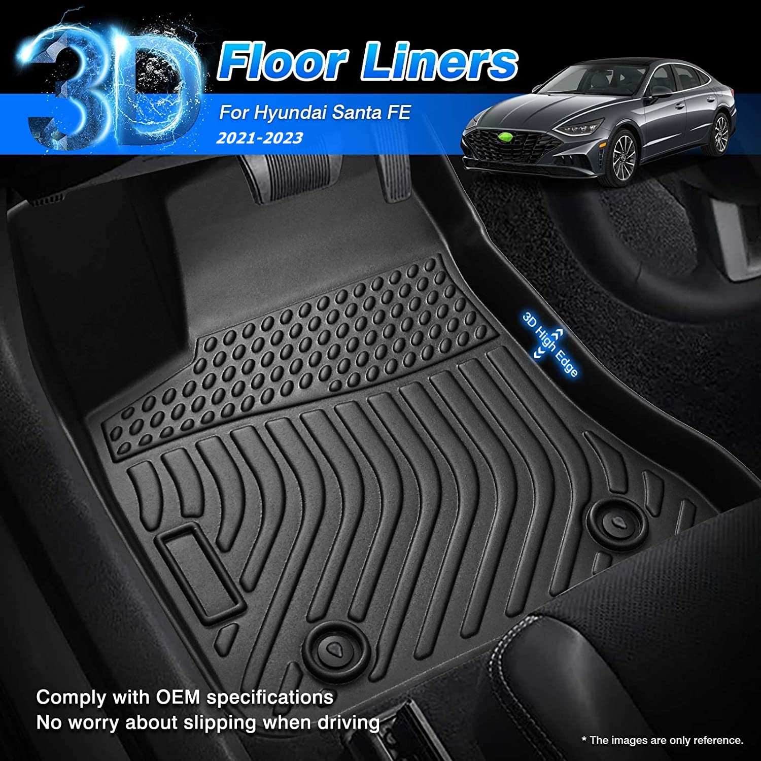 Cartist Floor Mats Compatible with Kia EV6 2022 2023 2024 2025 2026 Accessories All Weather Floor Liner Front & Rear 2 Rows Car Carpet Protection TPE Odorless