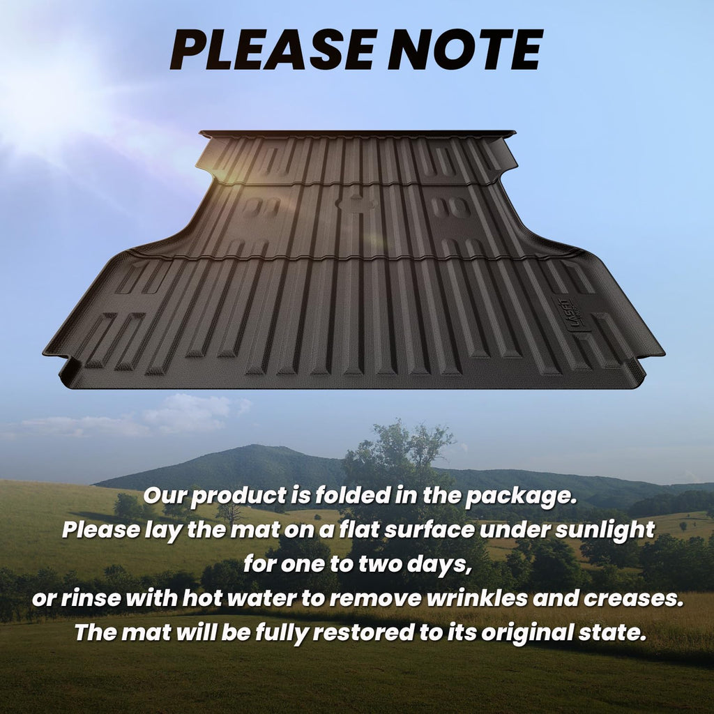 LASFIT Truck Bed Mat for 2009-2016 Ford F250 F350 F450 6.75ft Super Duty 81.9'' Bed Liner(Not fit with Drop-in Bed Liner), TPE 100% All Weather Car Bed Mat for F-250 F-350 F-450,1PCS Black