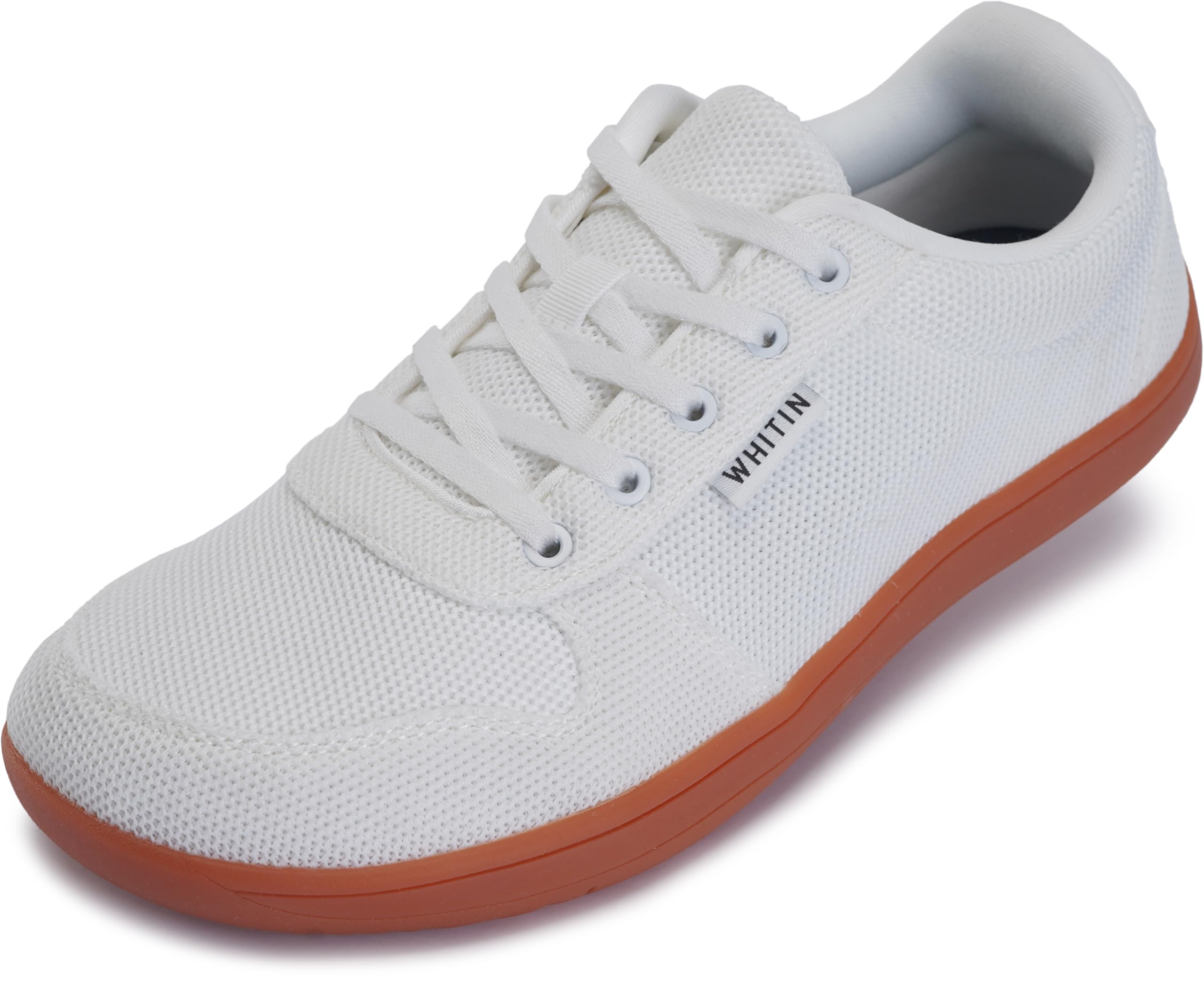 WHITIN Men's Wide Toe Box Barefoot Sneakers + Breathable Knit Walking Shoes