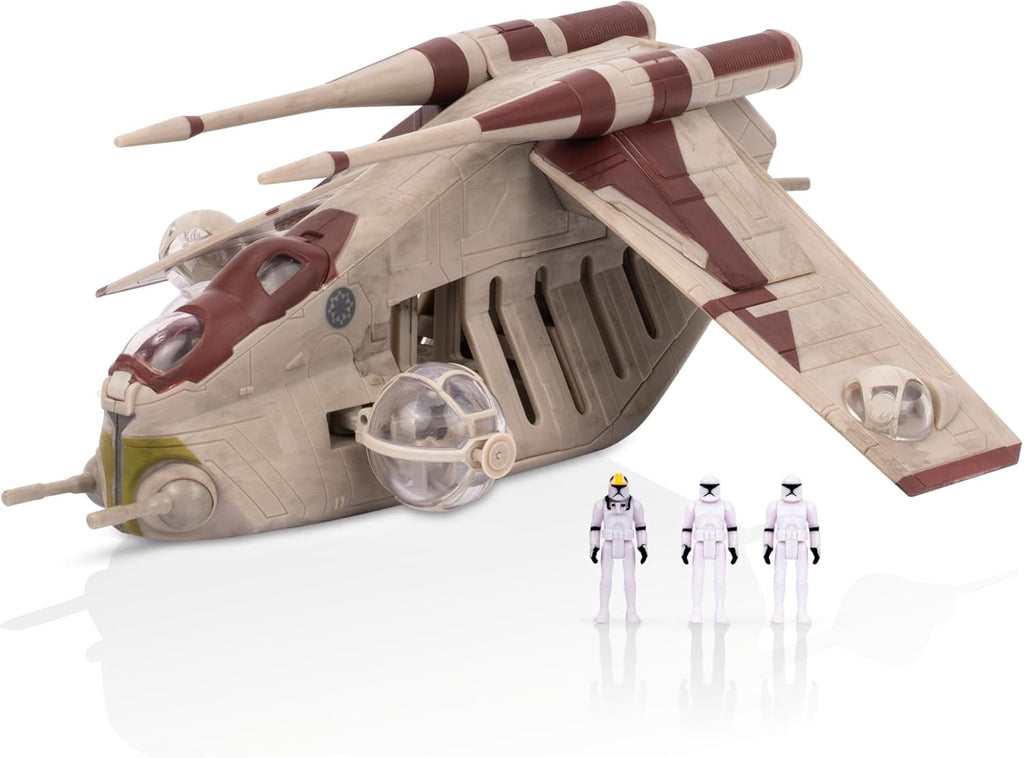 Star Wars Micro Galaxy Squadron Republic Attack Force Bundle Set - Deluxe Battle Pack with Five Vehicles Nine 1-Inch Micro Figure Accessories