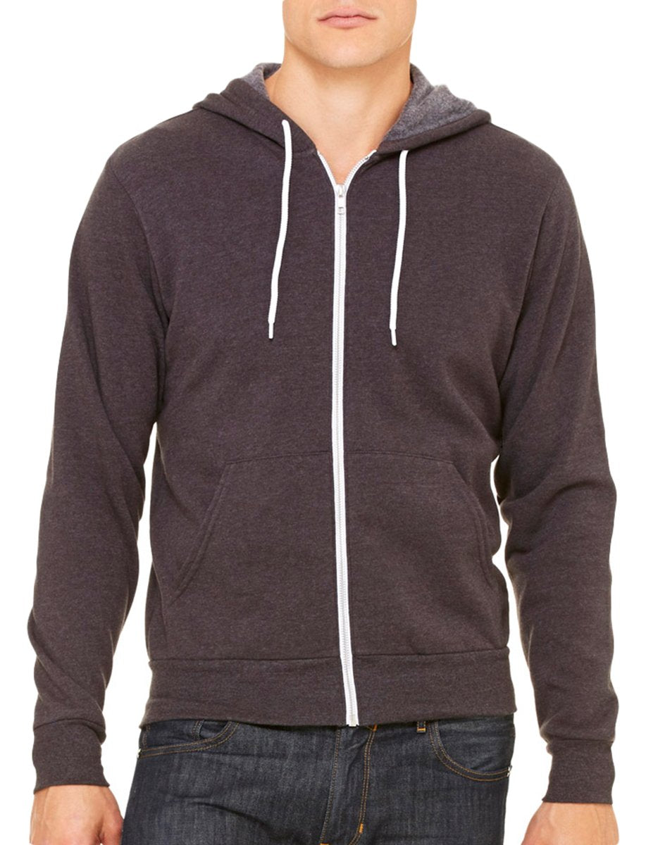Bella & Canvas Men's 3739 Unisex Poly-Cotton Fleece Full-Zip Hoodie