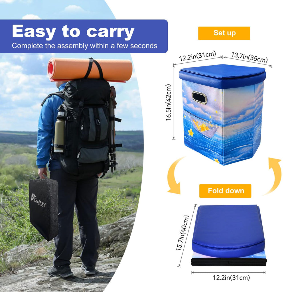 Ann Katy Upgrade XL Portable Toilet for Adults, Extra Large Portable Travel Floding Toilet, Camping Tall Toilets with Lid for Adults and Kids Compact Potty for Car,Hiking,Beach and Camping
