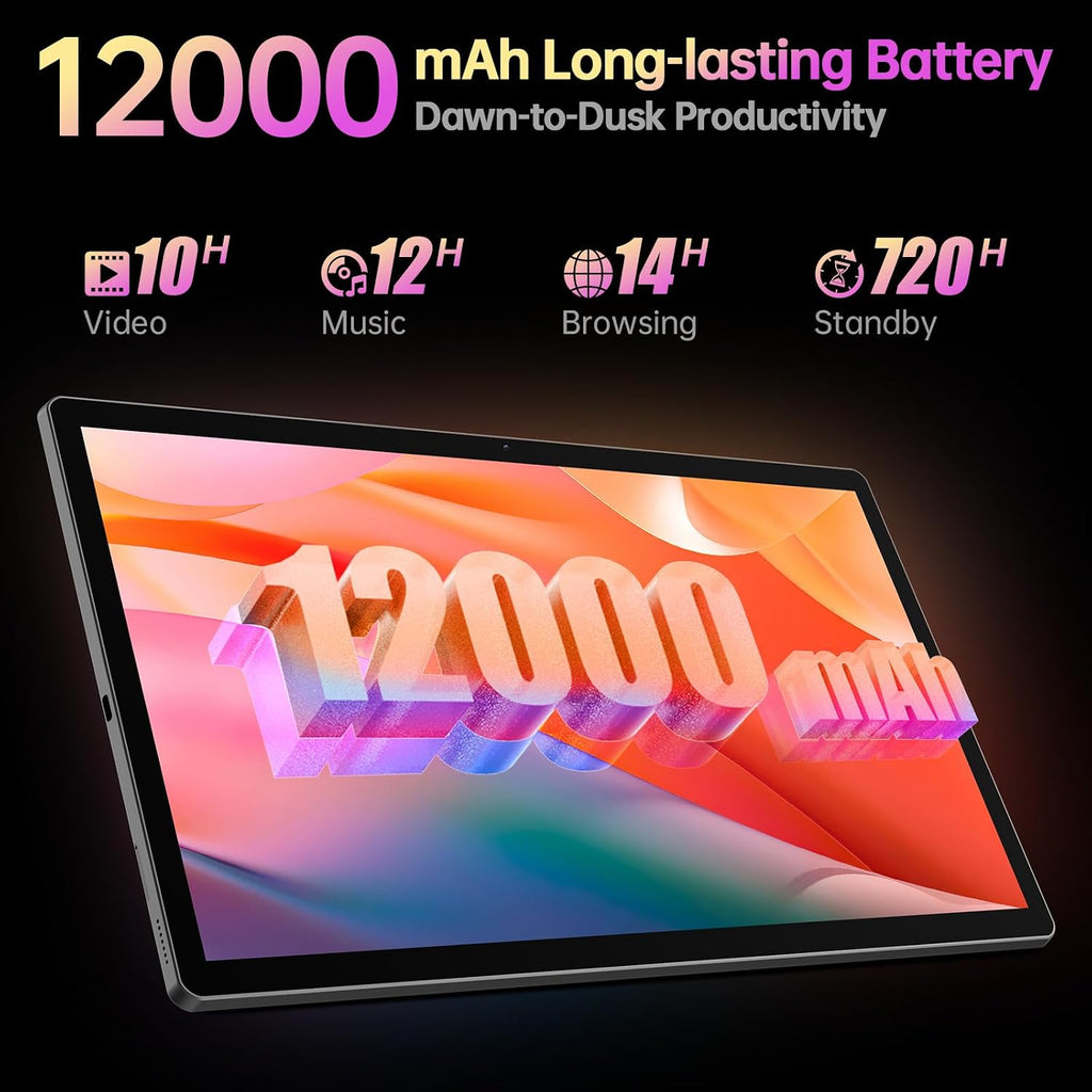 Tablet 15.6 Inch Android 13 Tablet, Large Screen Big Tablet with 1080P IPS HD Display, 8Core, 6GB+128GB, Wi-Fi 5, 512G TF Card Support, 12000mAh All-Day Battery Life, 5+13MP Cameras-Silver