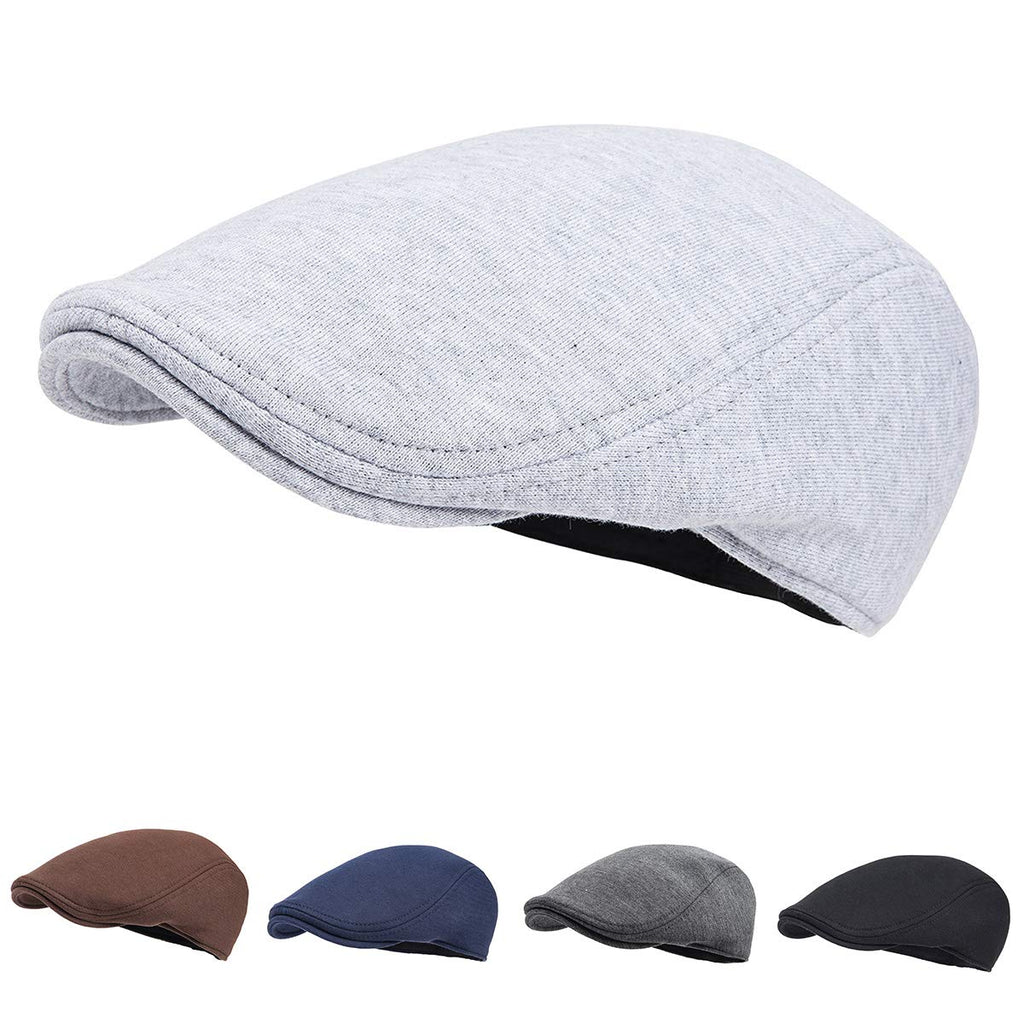 FEINION Men Cotton Newsboy Cap Soft Fit Cabbie Hat