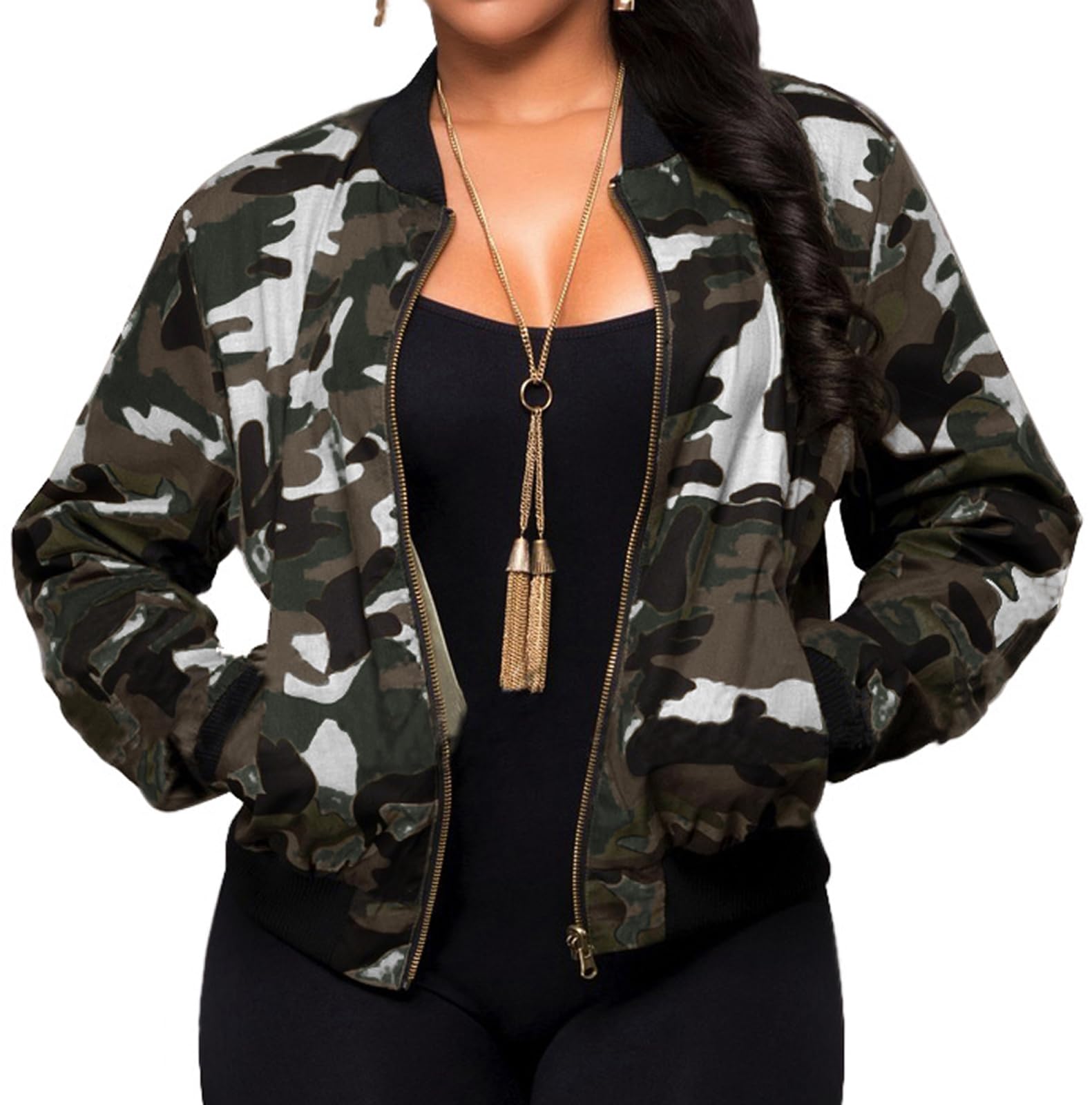sexycherry Jackets for Women Casual Long Sleeve Lightweight Coats Full Zip Up with Lining Pockets