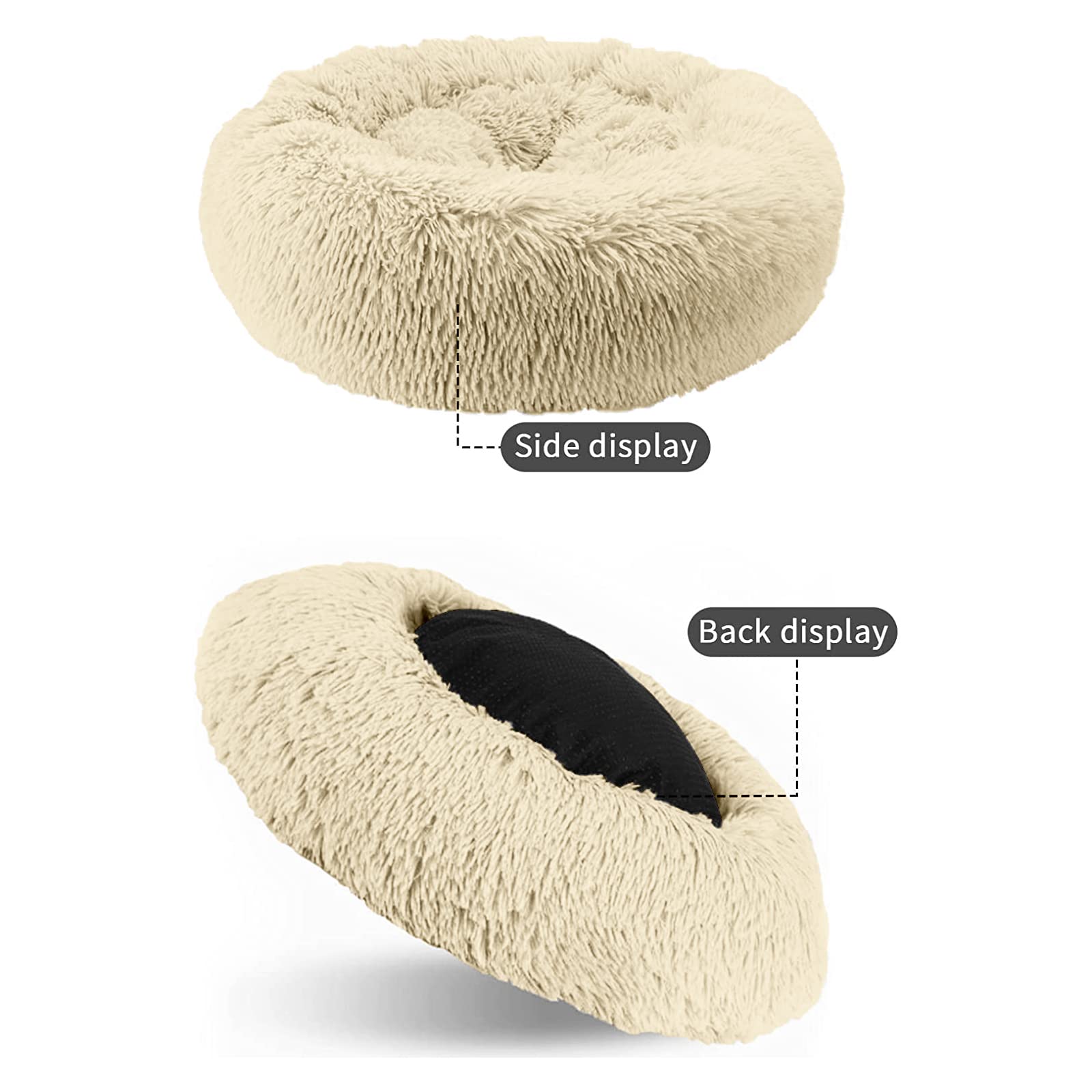 Nisrada Cat Beds for Indoor Cats,15.7 Inch Small Cats Beds, Washable-Round Pet Bed for Puppy and Kitten with Slip-Resistant Bottom