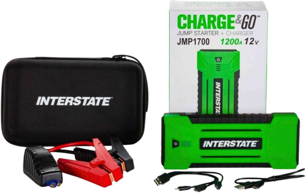 Interstate Batteries Jump Starter and Charger 12V 700A (8,000mAh, 8Ah) Portable LED Jumpstart Battery Power Pack for 12 Volt Automotives, USB Electronics (JMP0800)