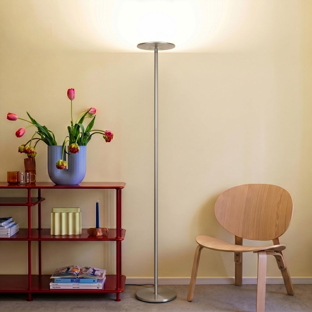 Brightech Sky LED Floor lamp, Torchiere Super Bright Floor Lamp for Living Room Decor & Office - Dimmable, Tall Standing Lamp with Warm Light for Bedroom & Reading - Bronze